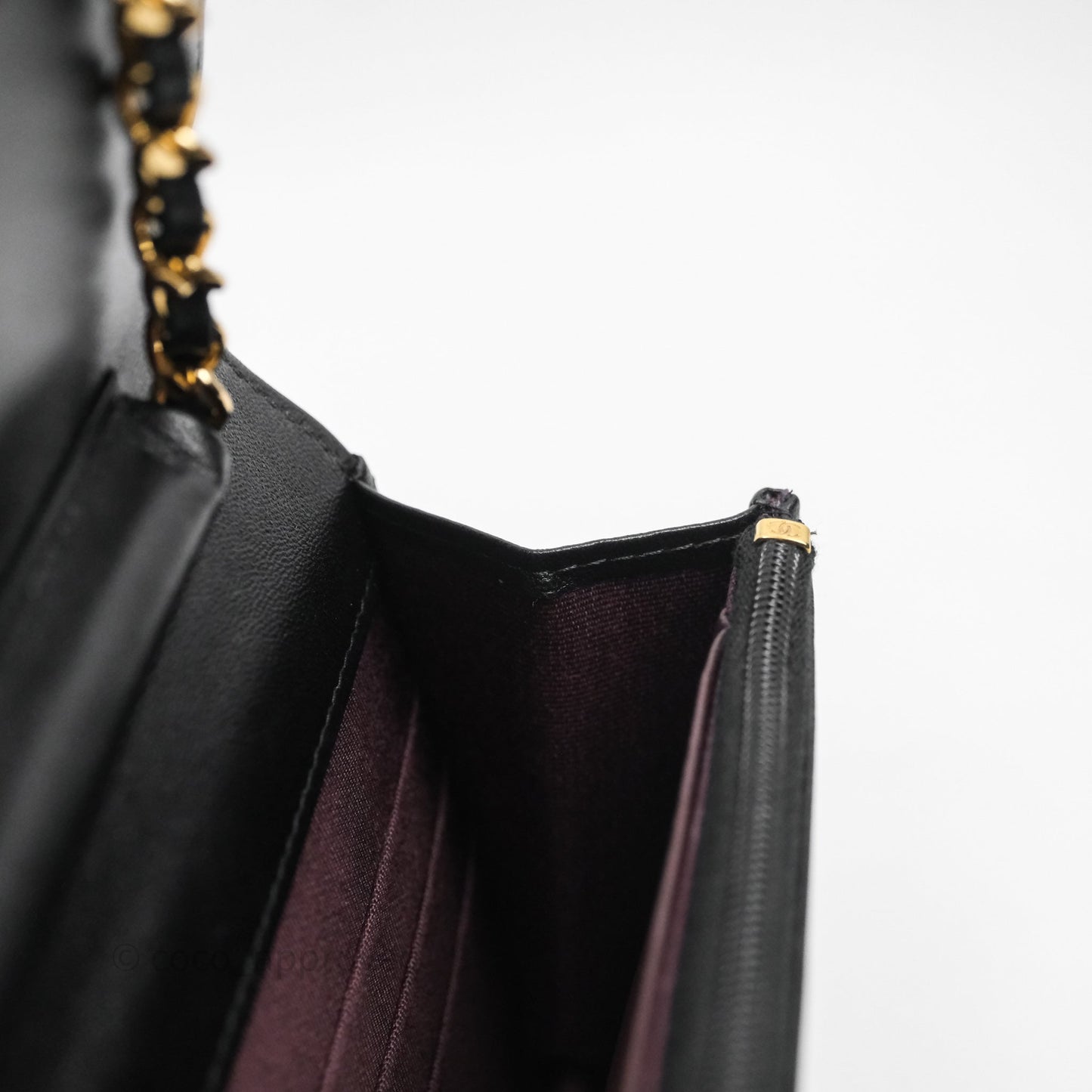 Chanel Quilted WOC Black Lambskin Gold Hardware