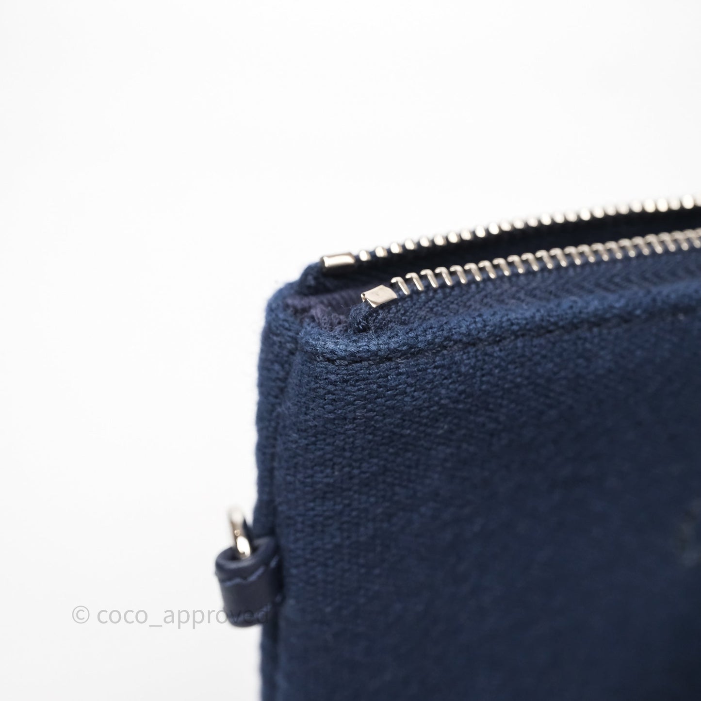 Chanel Large Deauville Navy Canvas Silver Hardware