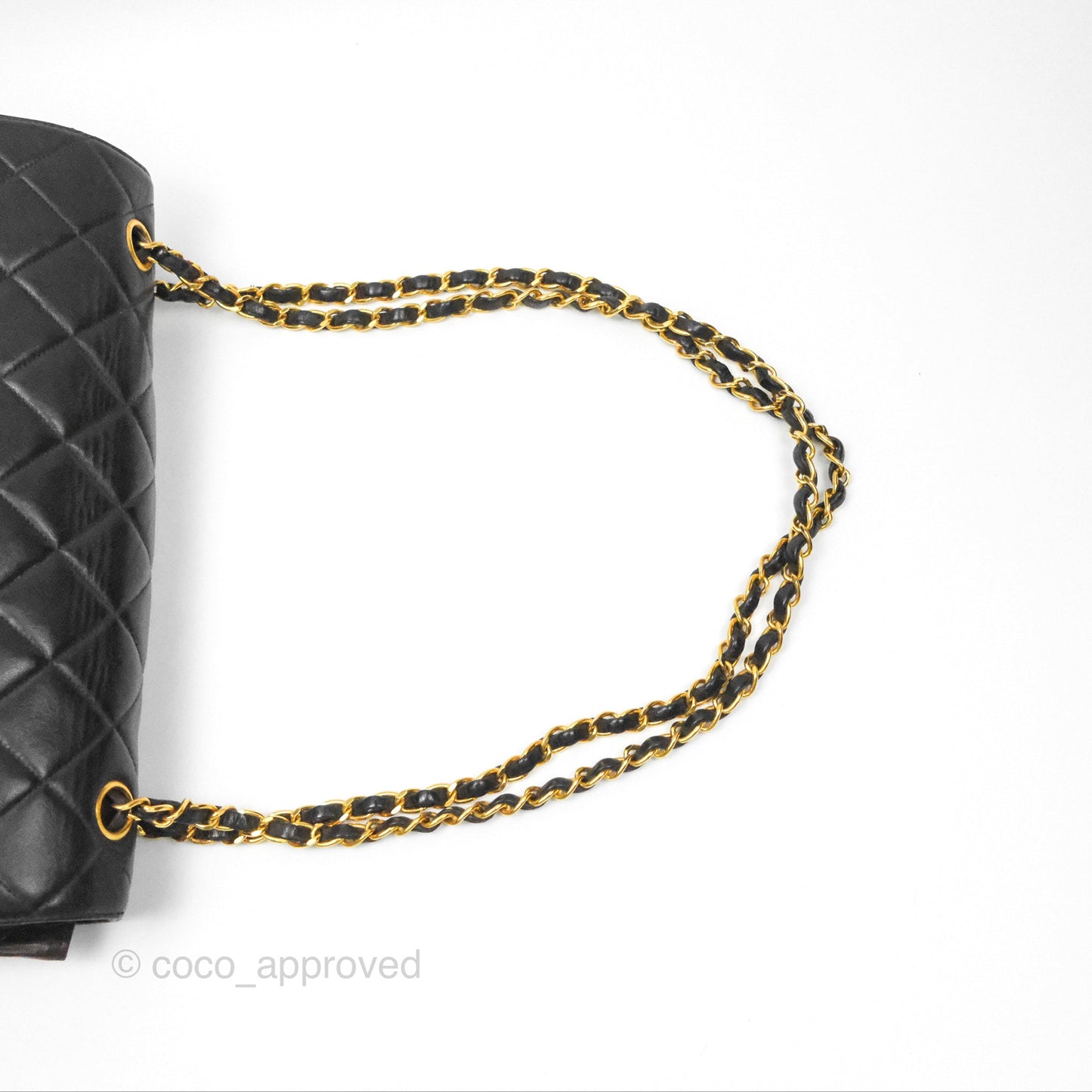 Chanel Vintage Double Sided Jumbo Flap Black Lambskin 24K Gold Hardware