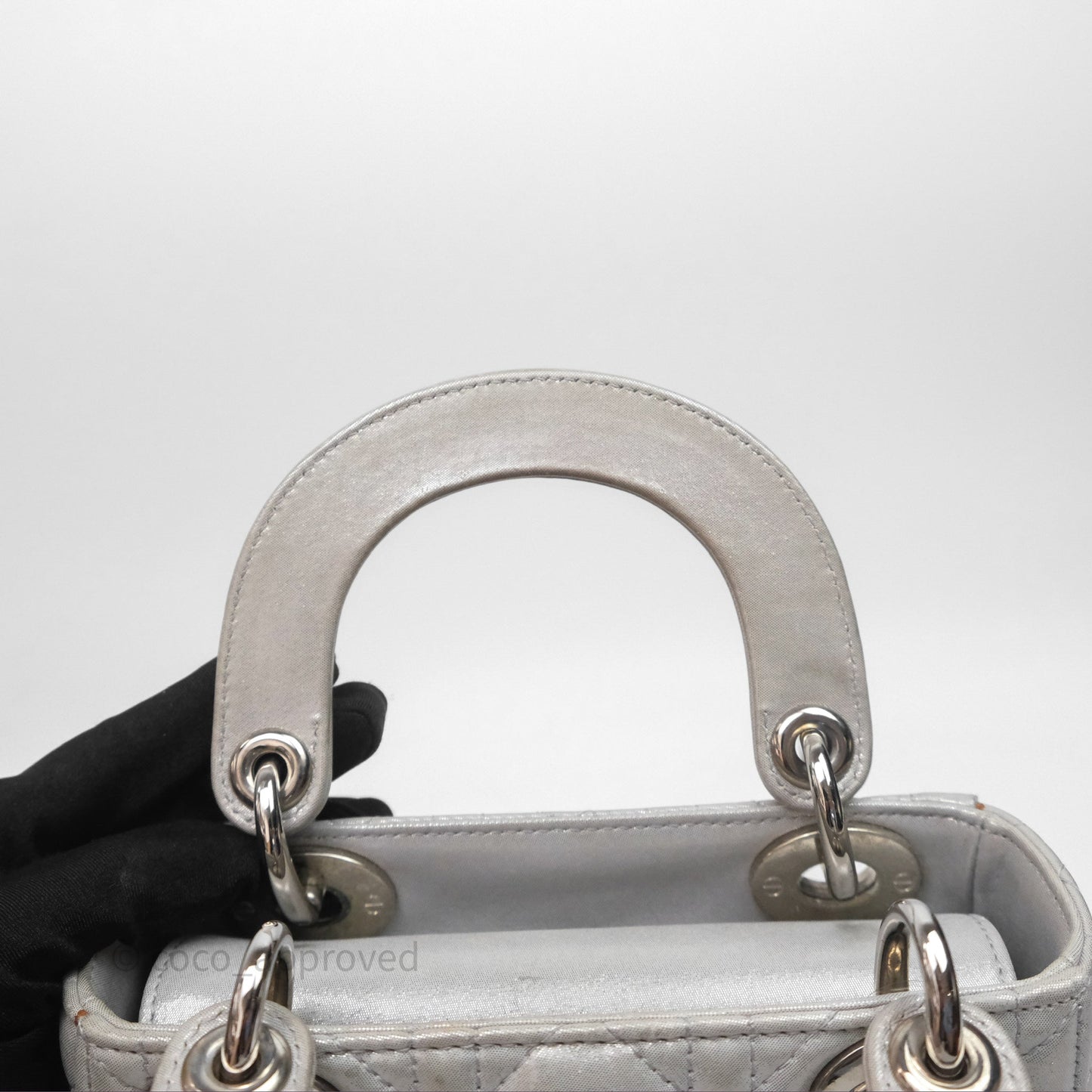 Christian Dior Calfskin Cannage Mini Lady Dior Grey