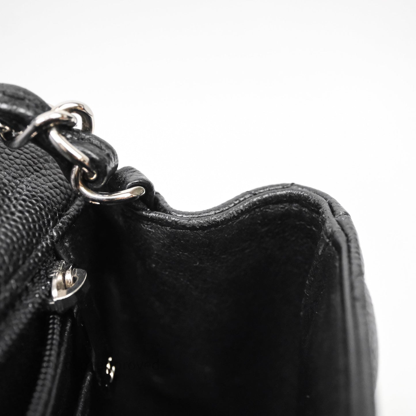 Chanel Mini Square Quilted Black Caviar Silver Hardware