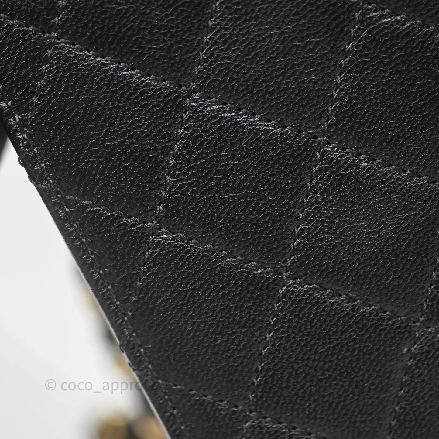 Chanel Quilted Chic Logo Pearls Flap Black Goatskin Aged Gold Hardware