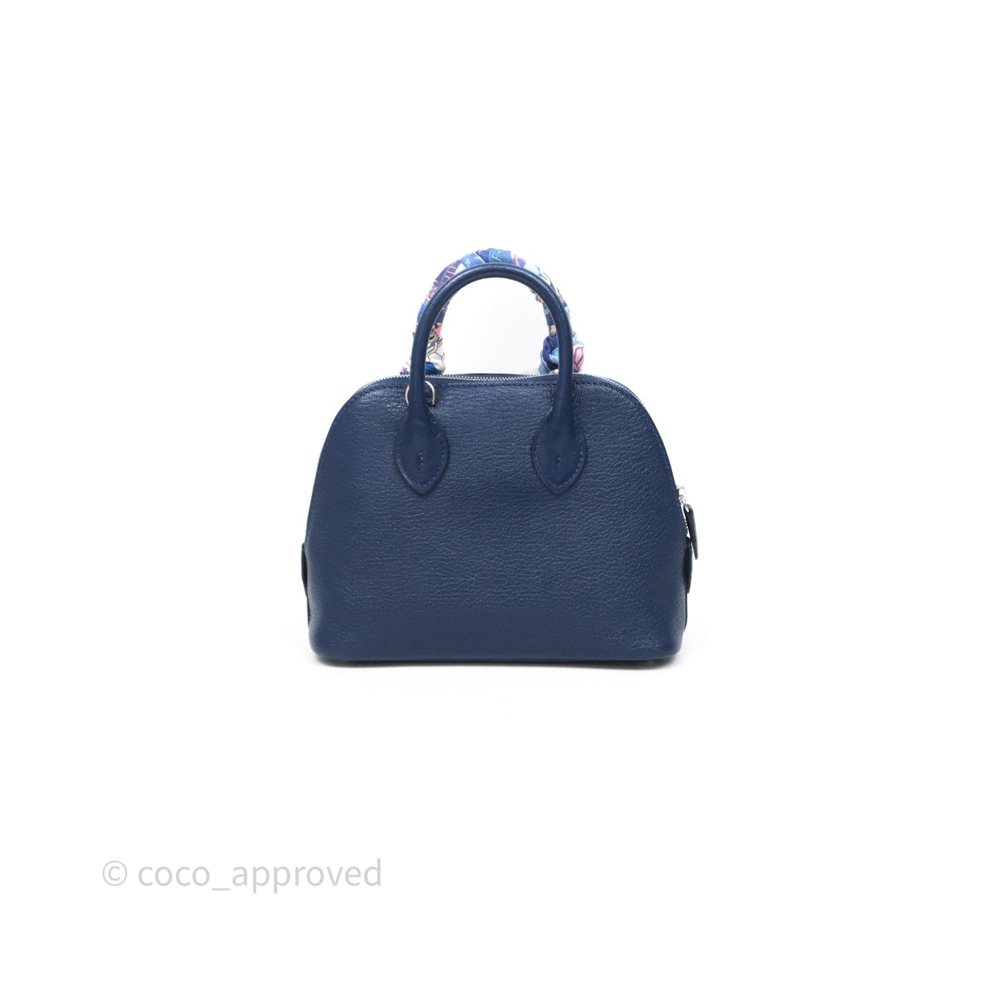 Hermès Bolide Mini 1923 Bleu Chèvre Mysore Palladium Hardware