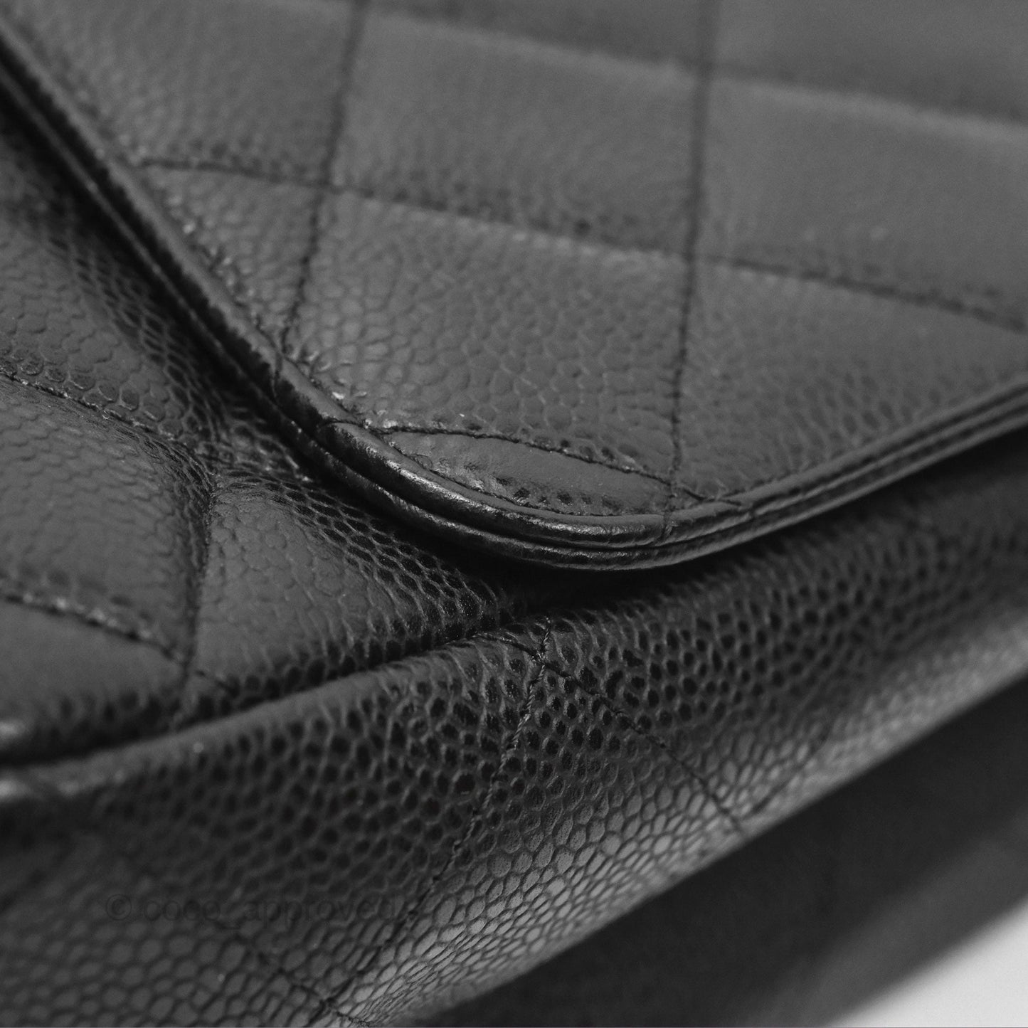 Chanel Quilted Maxi Single Flap Black Caviar Silver Hardware