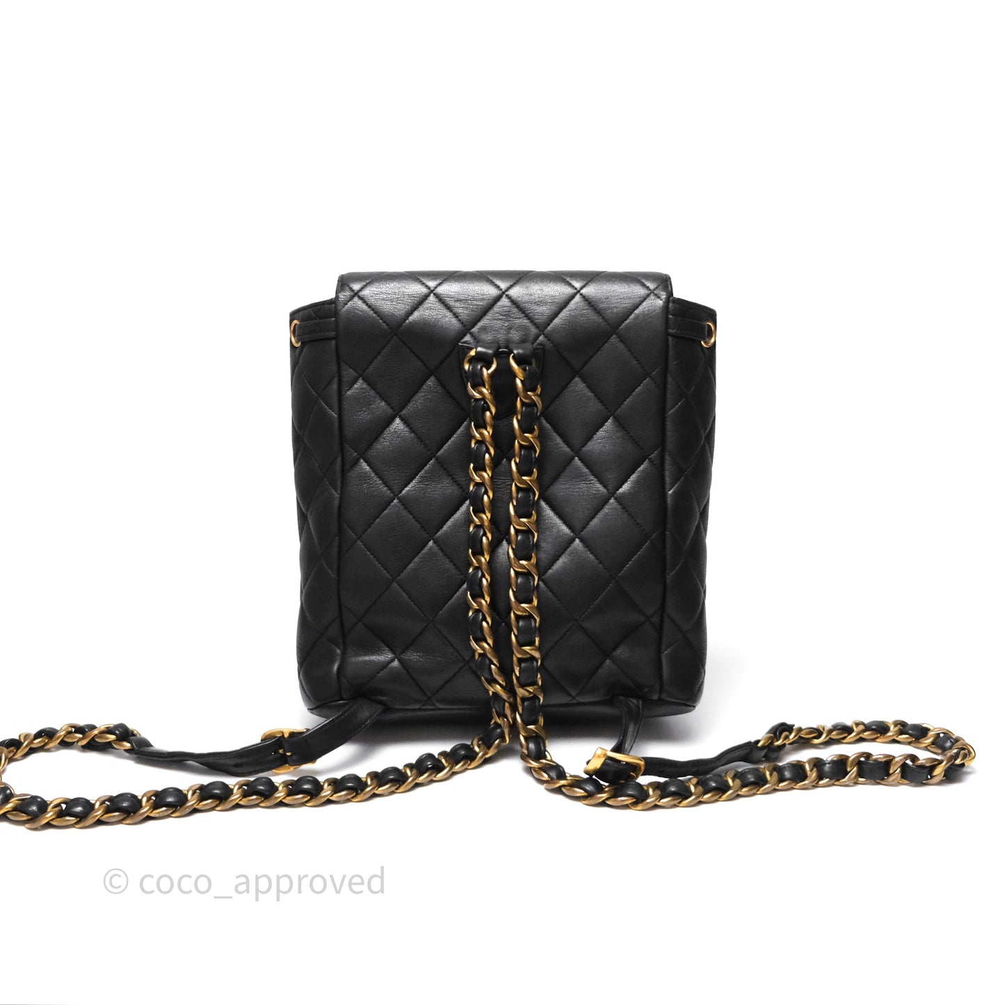 Chanel Vintage CC Duma Backpack Black Lambskin 24K Gold Hardware