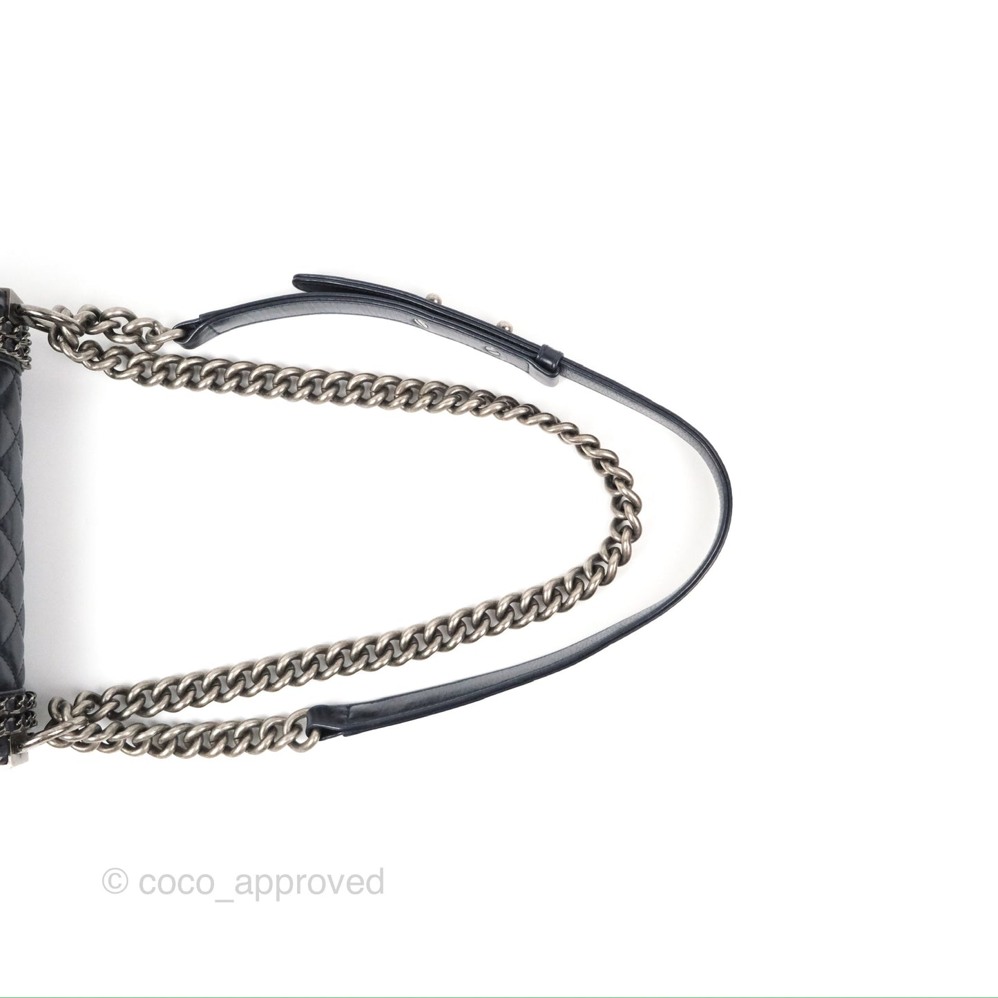 Chanel Small Chain Around Boy Dark Navy Glazed Calfskin Ruthenium Hardware