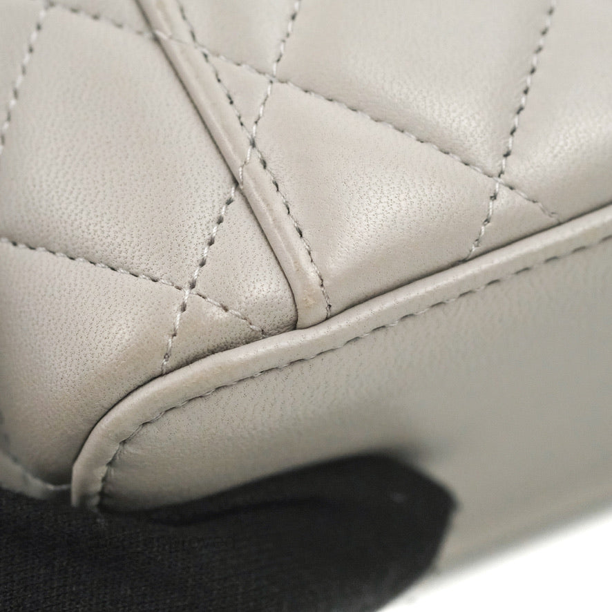 Chanel Vanity Rectangular Top Handle Grey Lambskin Gold Hardware