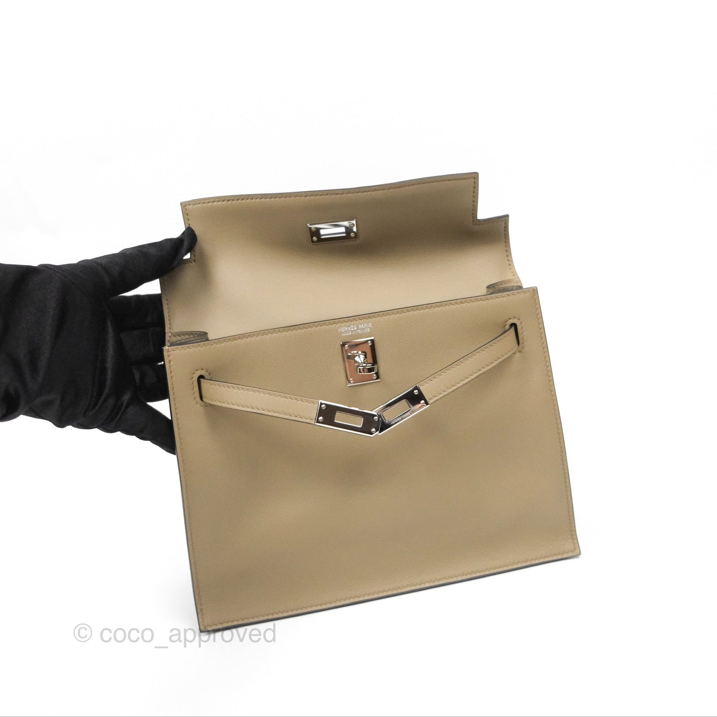 Hermès Kelly Danse II Bag Beige Marfa Palladium Hardware