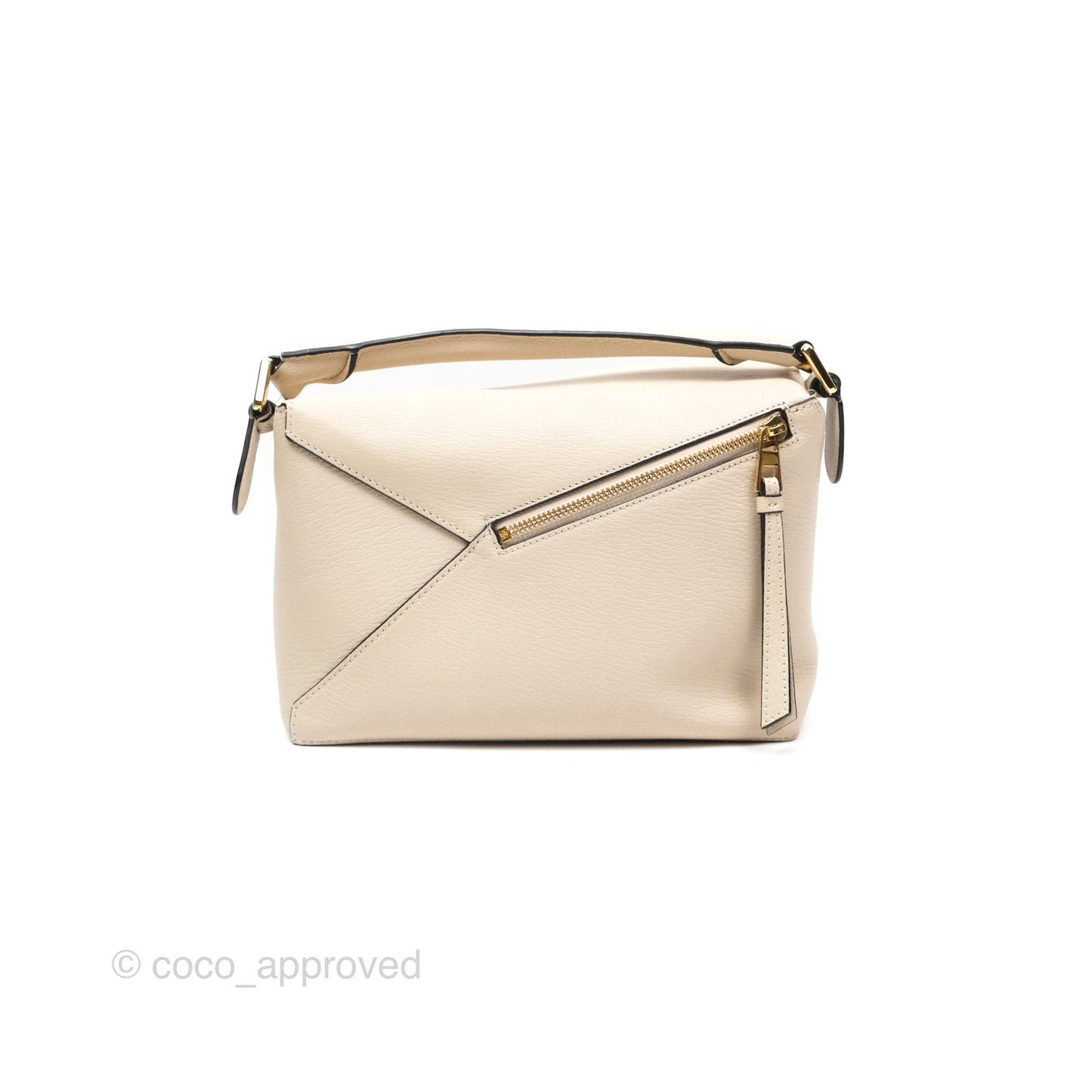 Loewe Small Puzzle Bag Beige Calfskin Gold Hardware