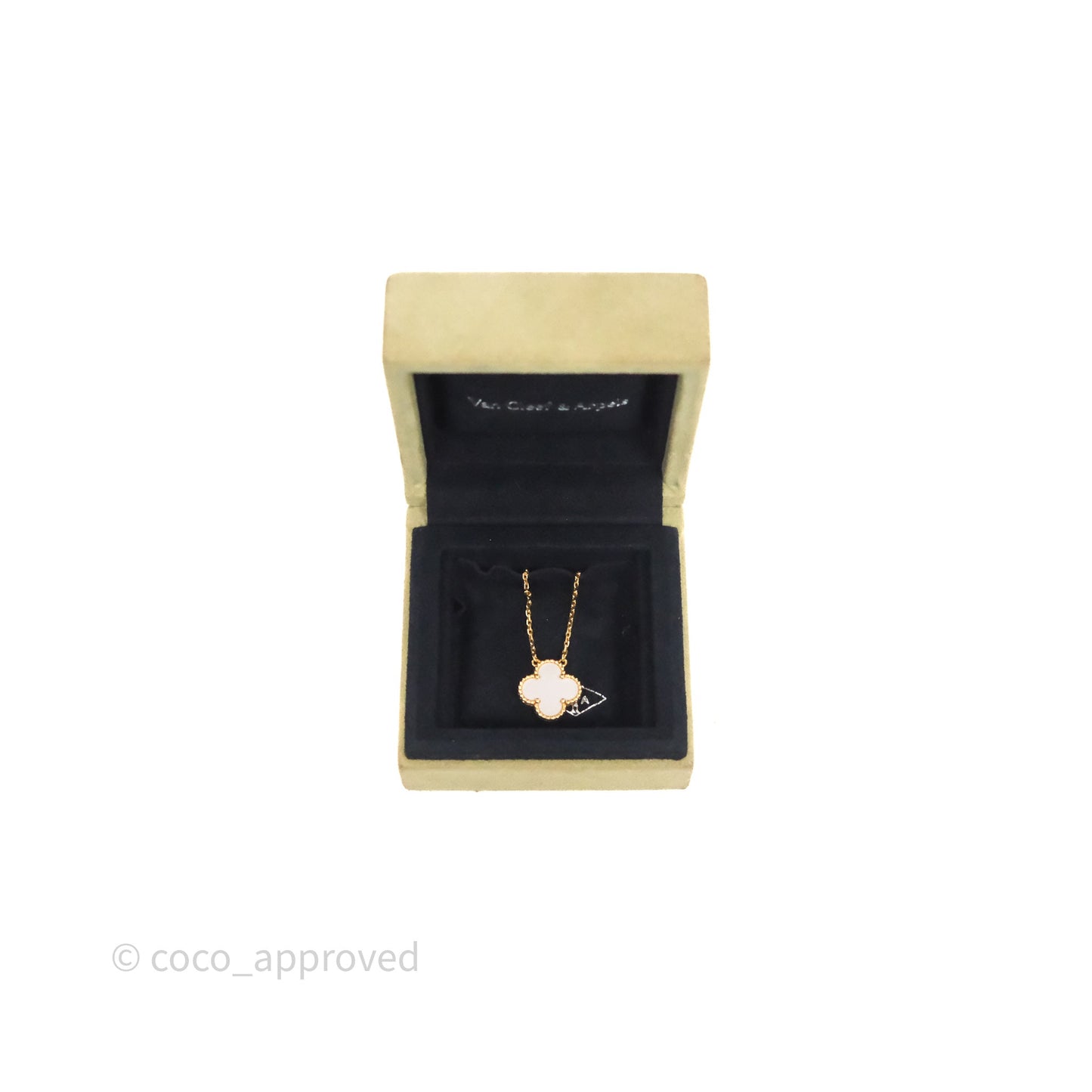 Van Cleef & Arpels Vintage Alhambra Pendant Necklace White Mother-of-pearl Yellow Gold