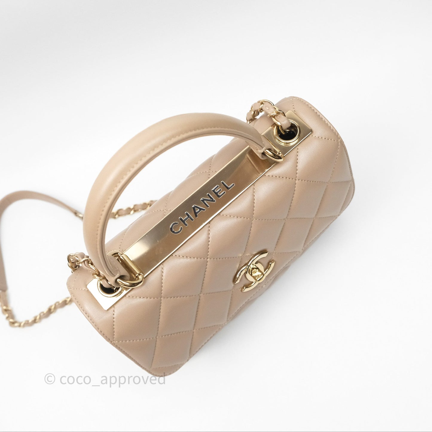 Chanel Small Trendy CC Beige Lambskin Gold Hardware