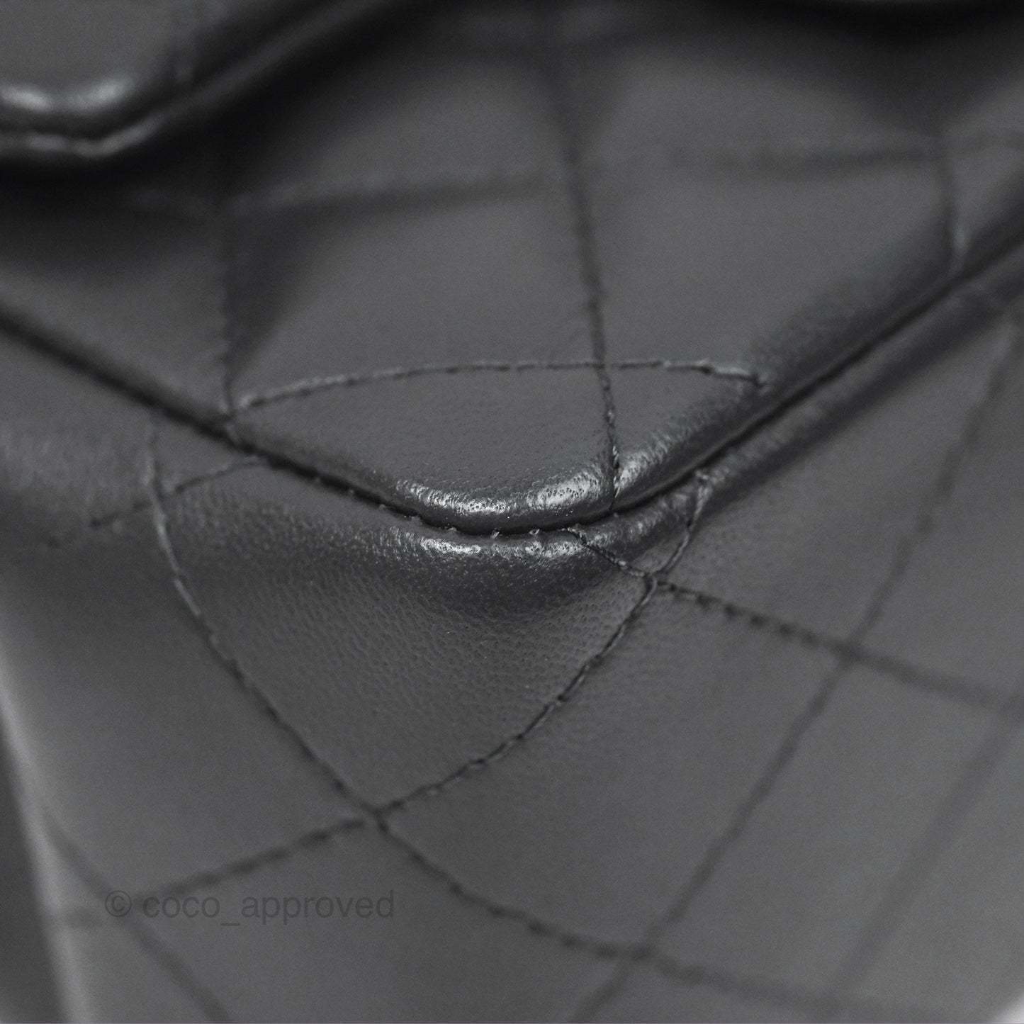 Chanel Mini Square Quilted Grey Lambskin Gold Hardware