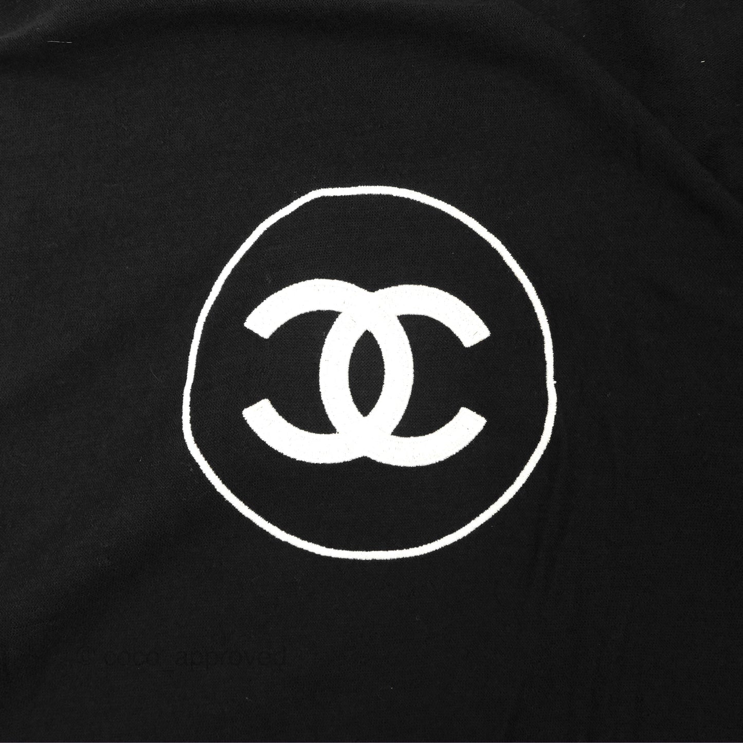 Chanel CC Black White Cashmere Silk Scarf