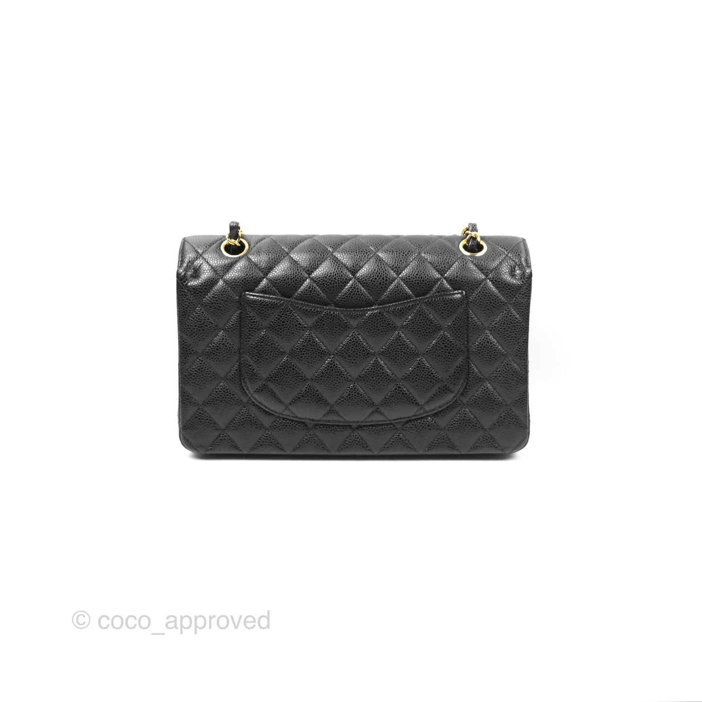 Chanel Classic M/L Medium Flap Quilted Black Caviar Gold Hardware