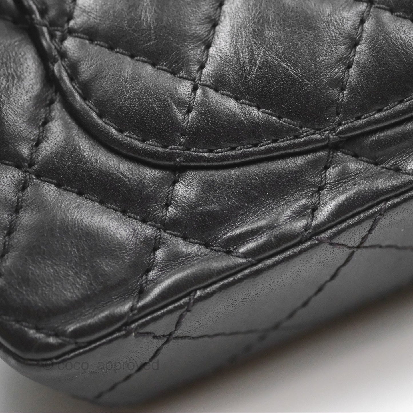 Chanel Mini Reissue 224 Black Aged Calfskin Ruthenium Hardware