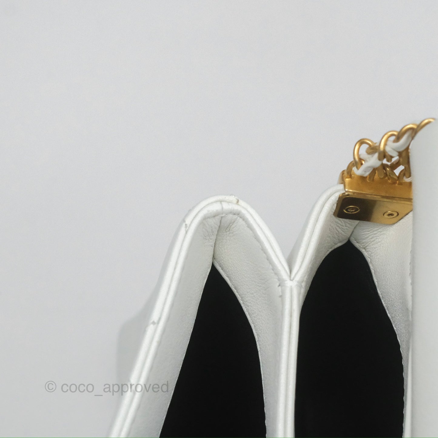 Chanel Adjustable Flap Bag White Calfskin Aged Gold Hardware
