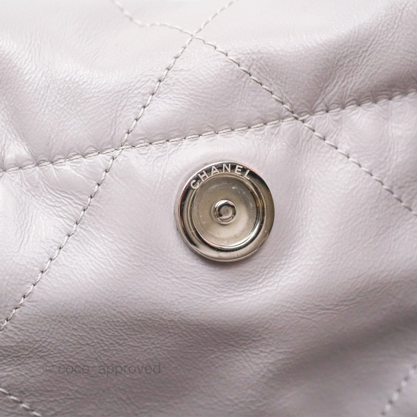 Chanel 22 Small Grey Aged Calfskin Matte Silver Hardware