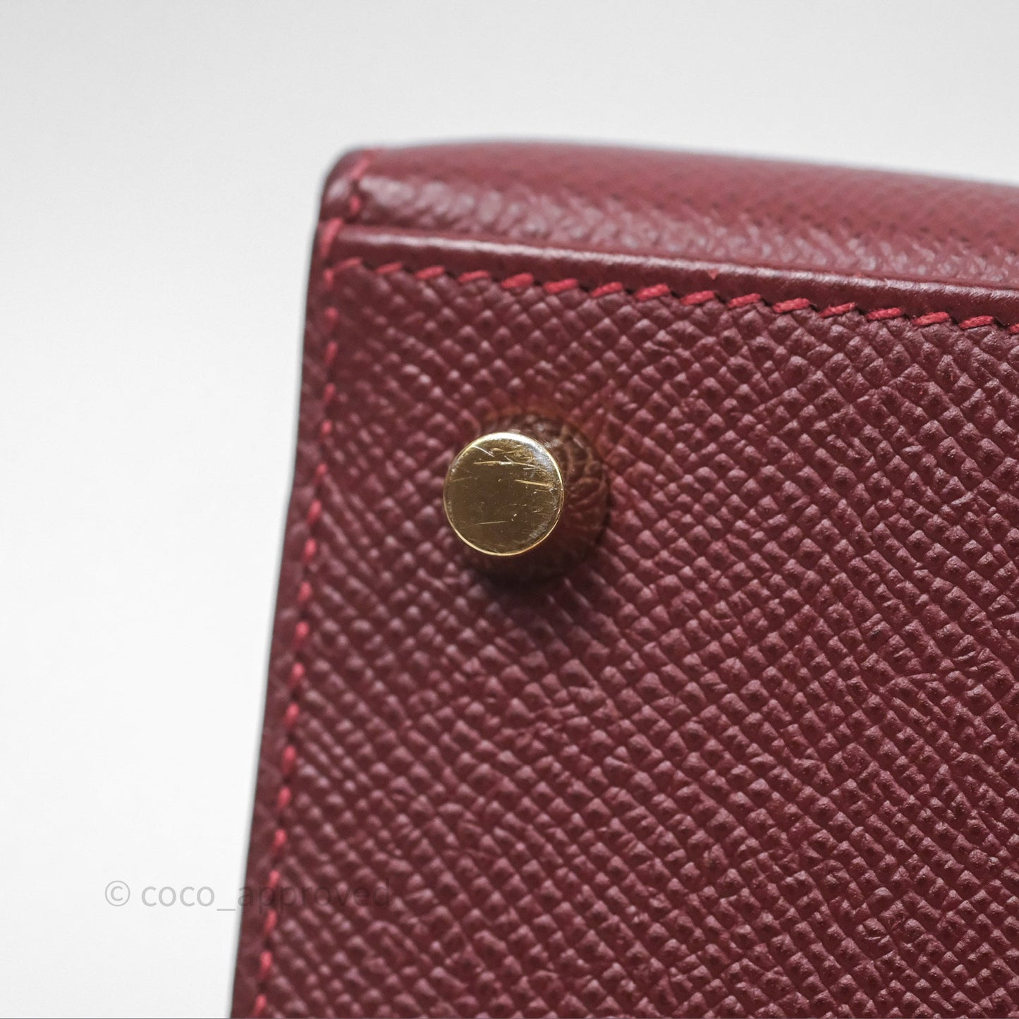 Hermès Sellier Kelly 25 Rouge H Epsom Gold Hardware