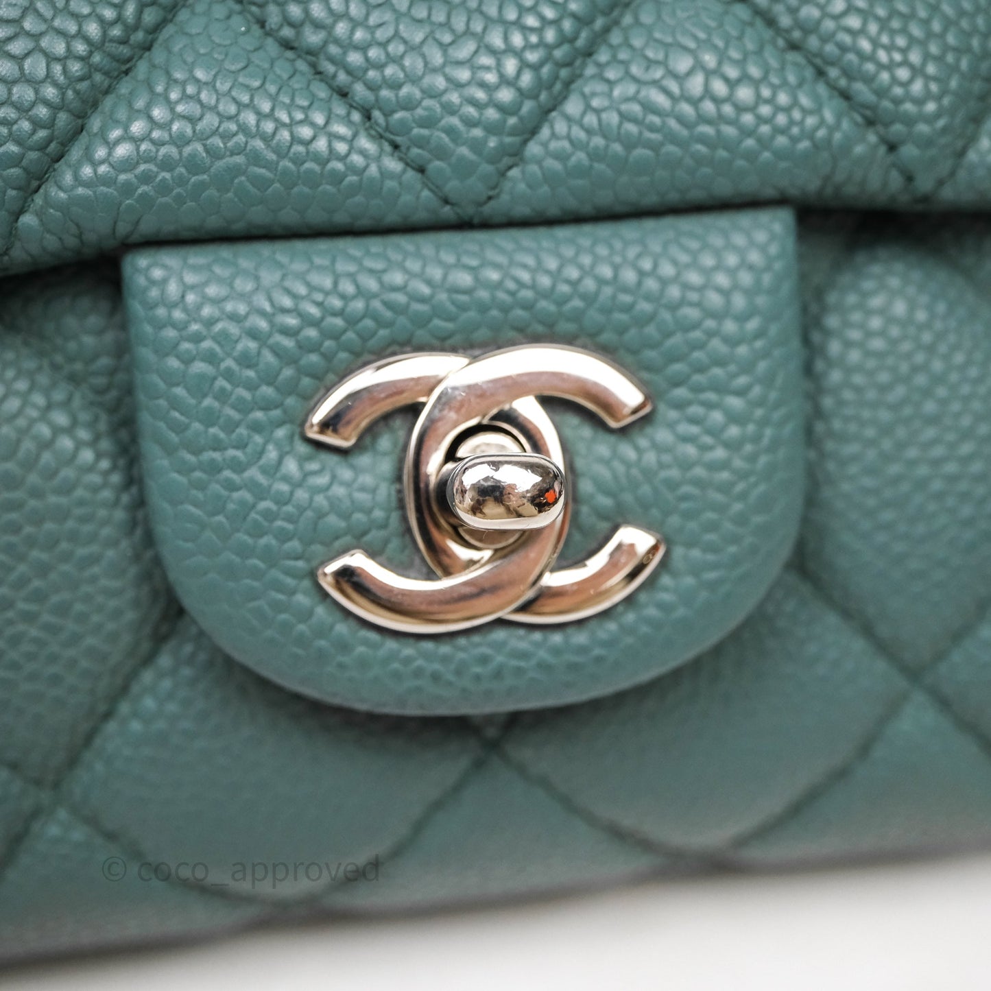 Chanel Quilted Clutch with Chain Green Caviar Gold Hardware