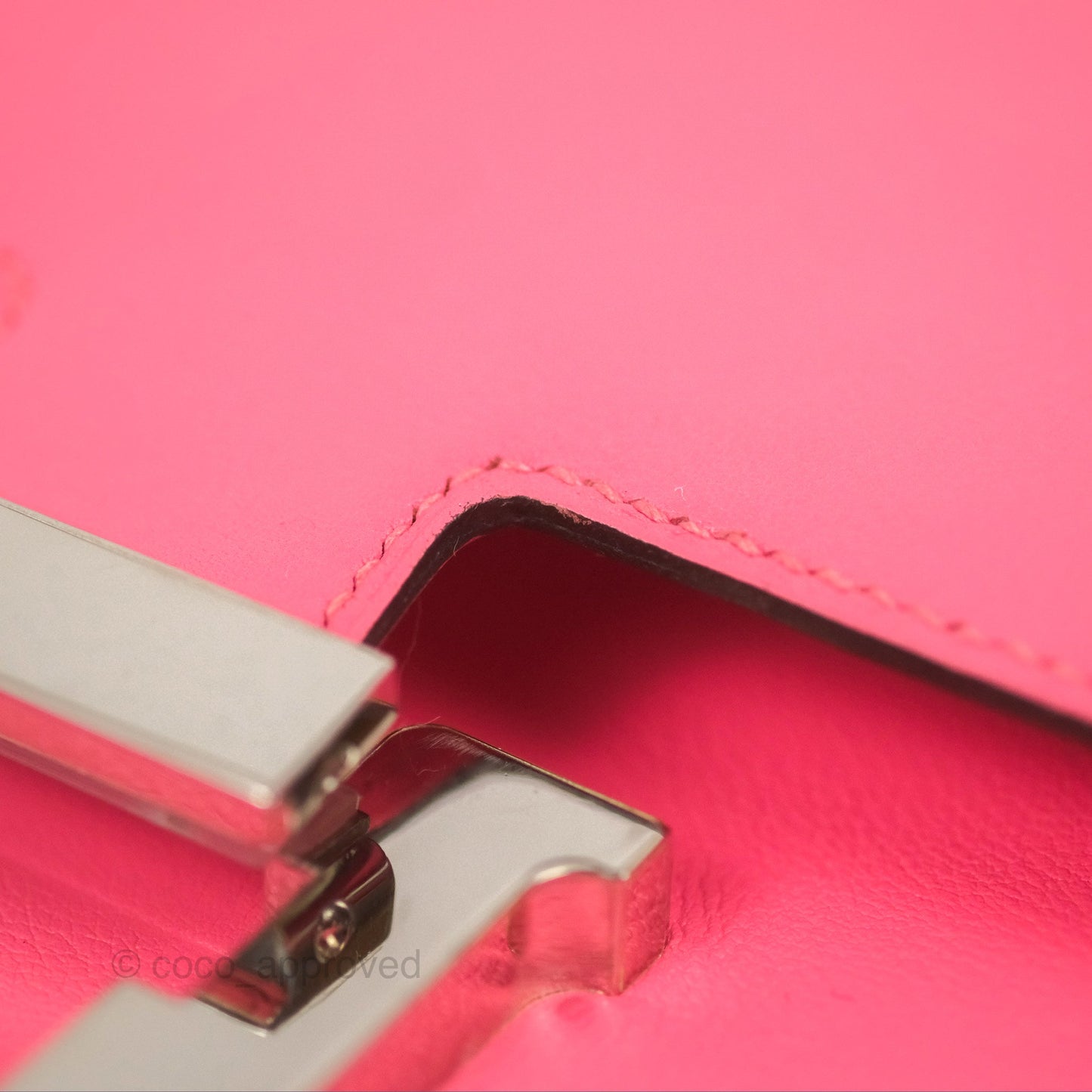 Hermès Constance Mini 18cm Rose Azalee Swift Palladium Hardware