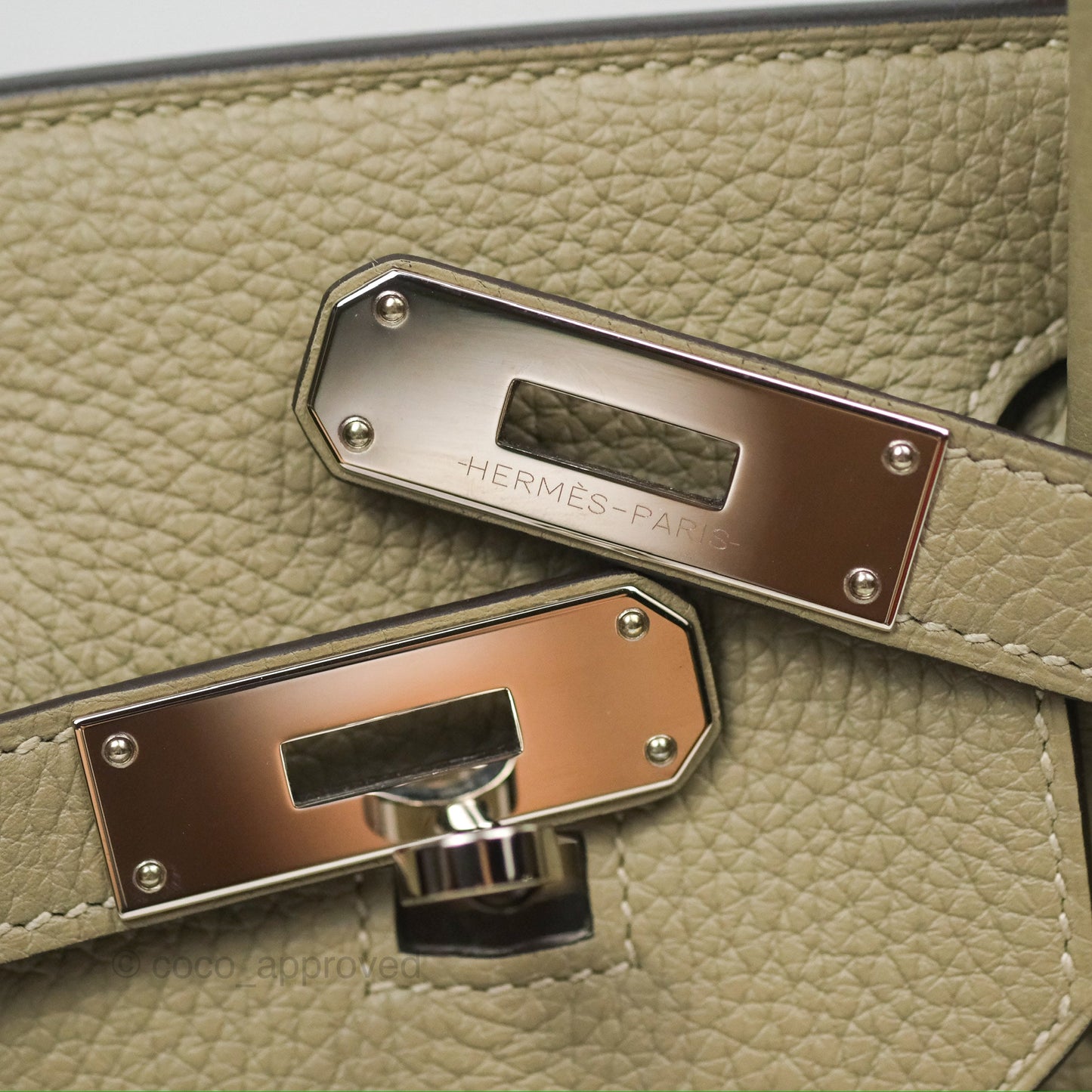 Hermès Retourne Birkin 30 Sauge Clemence Palladium Hardware