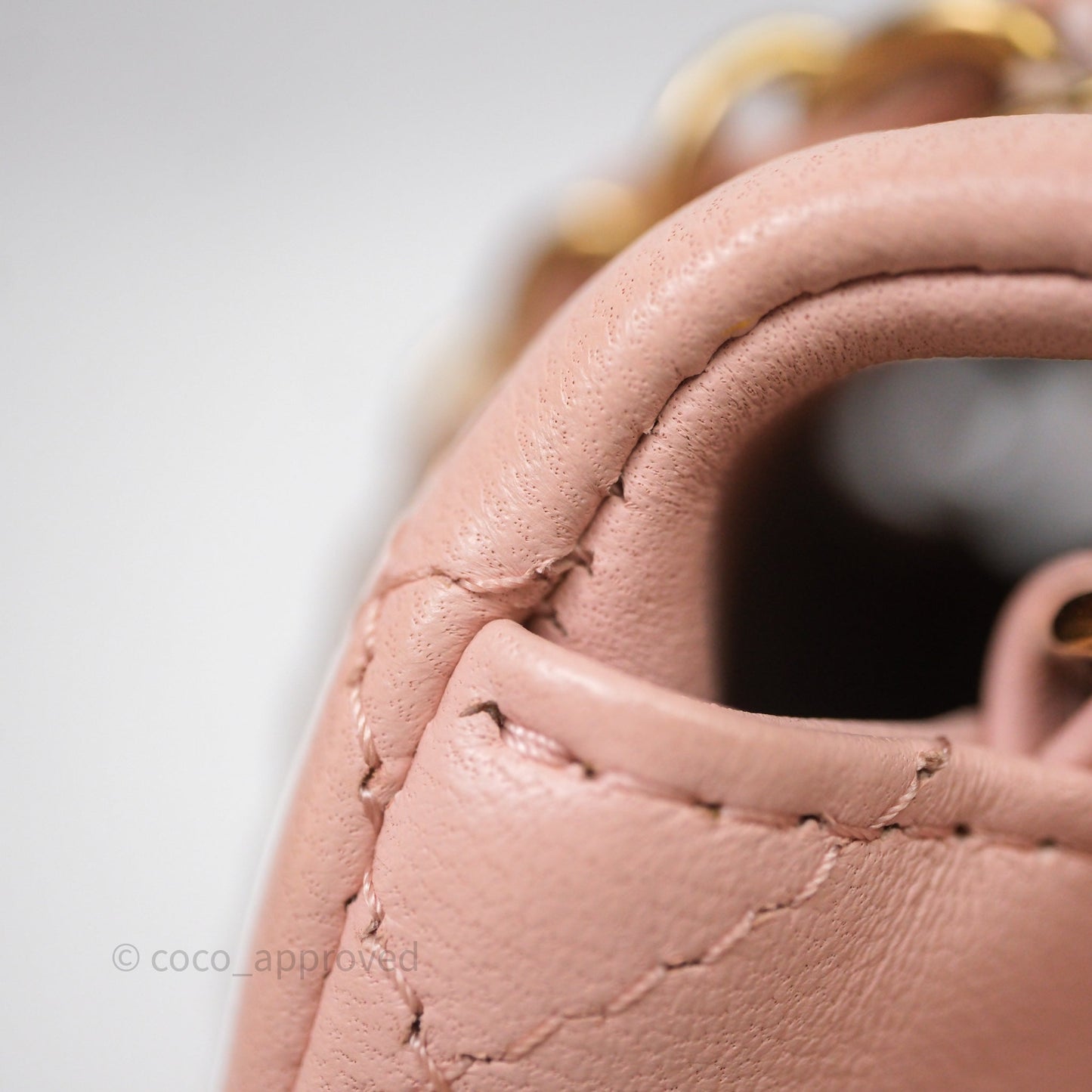 Chanel Mini Square Flap Quilted Pink Lambskin Gold Hardware