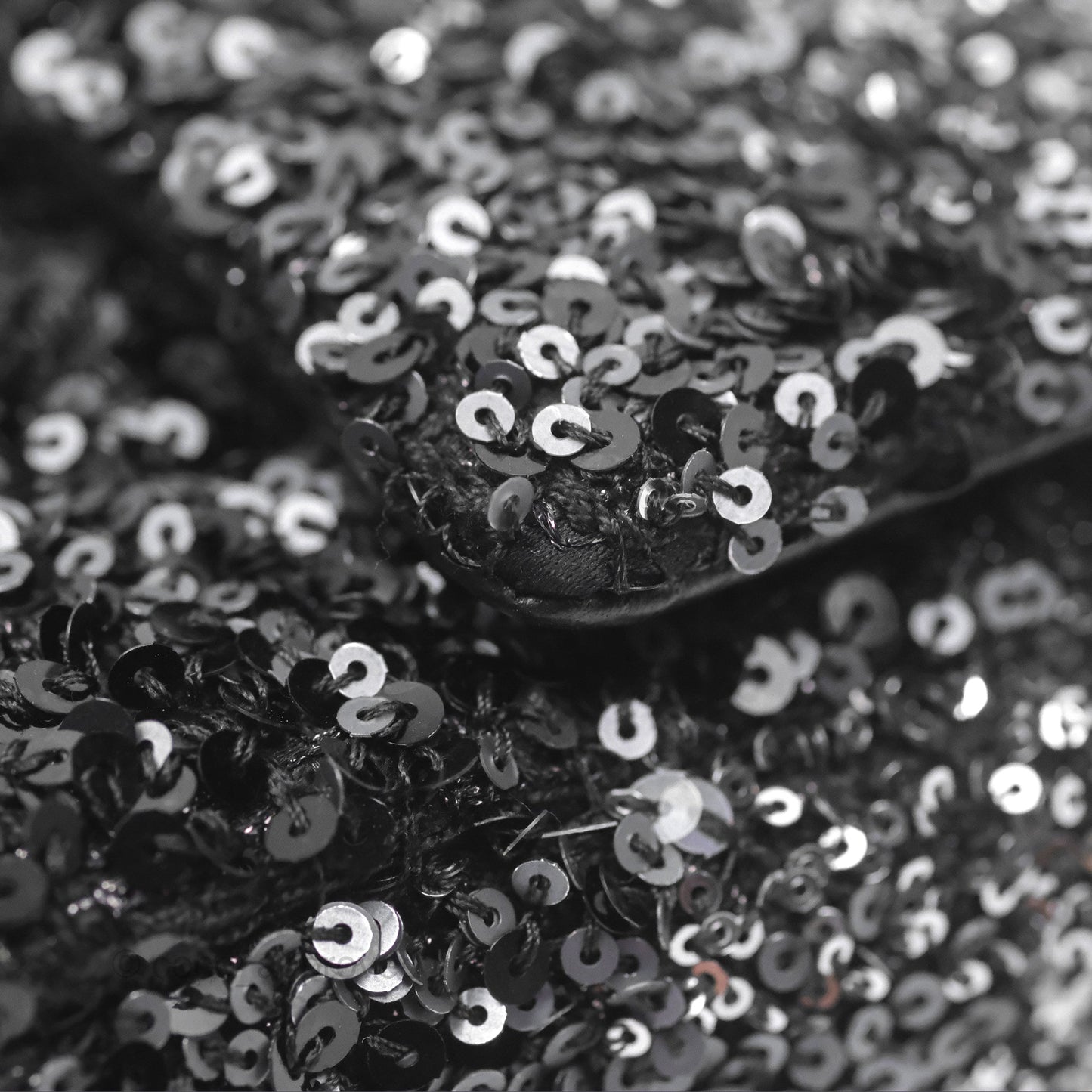 Chanel Flap Bag Sequin Black Silver Hardware 23S
