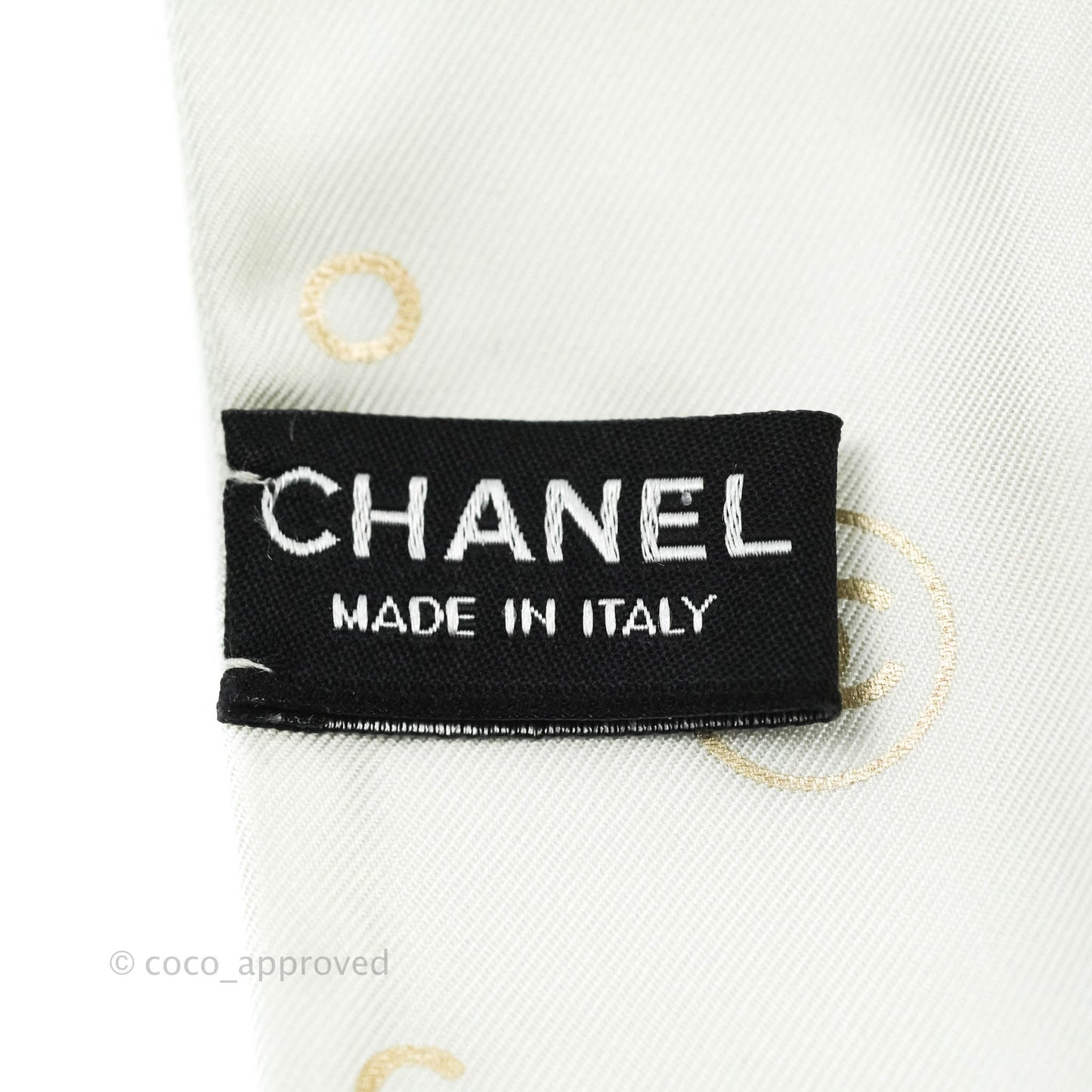 Chanel CC Silk Twilly in White Rose Gold