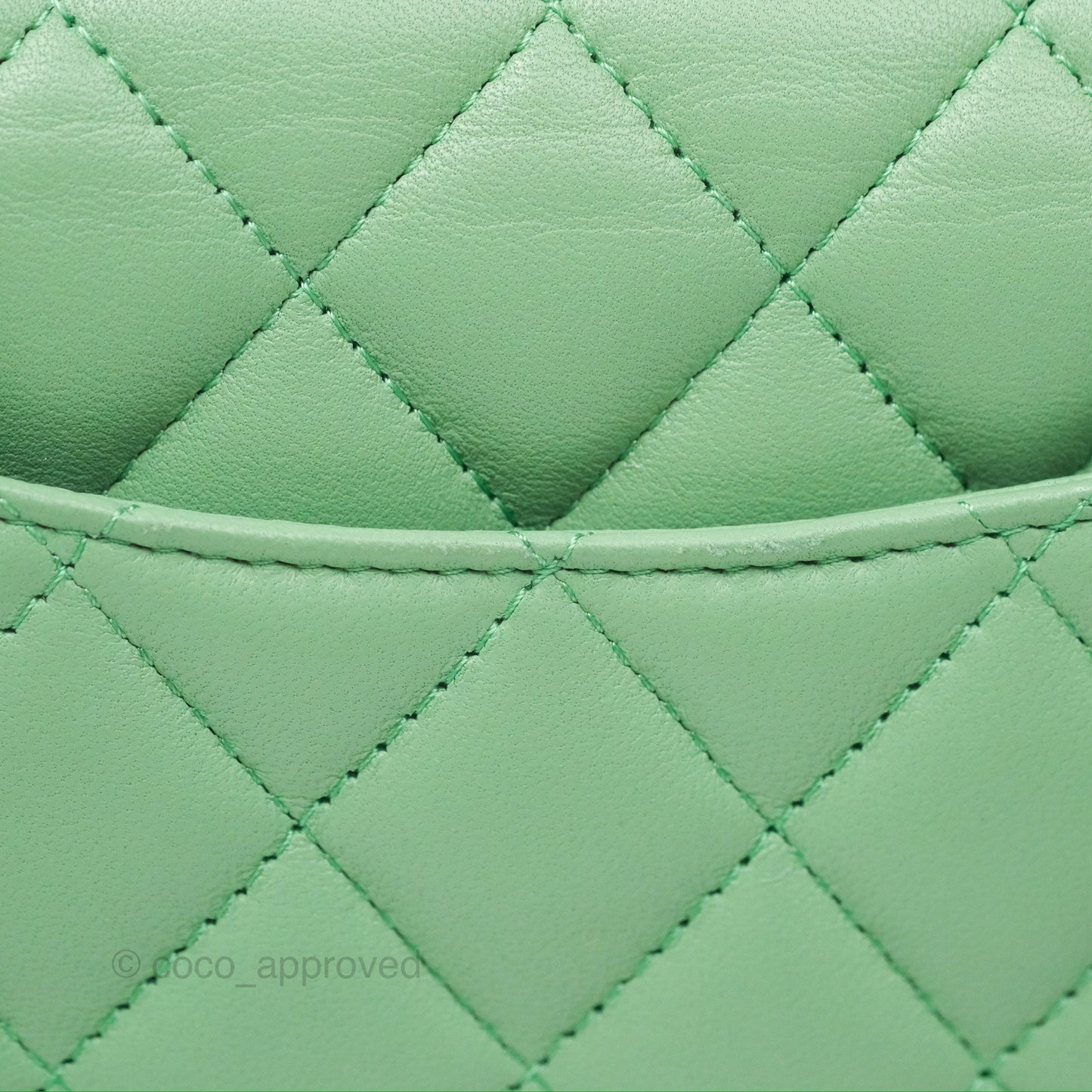 Chanel Top Handle Mini Rectangular Flap Bag Avocado Green Lambskin Gold Hardware