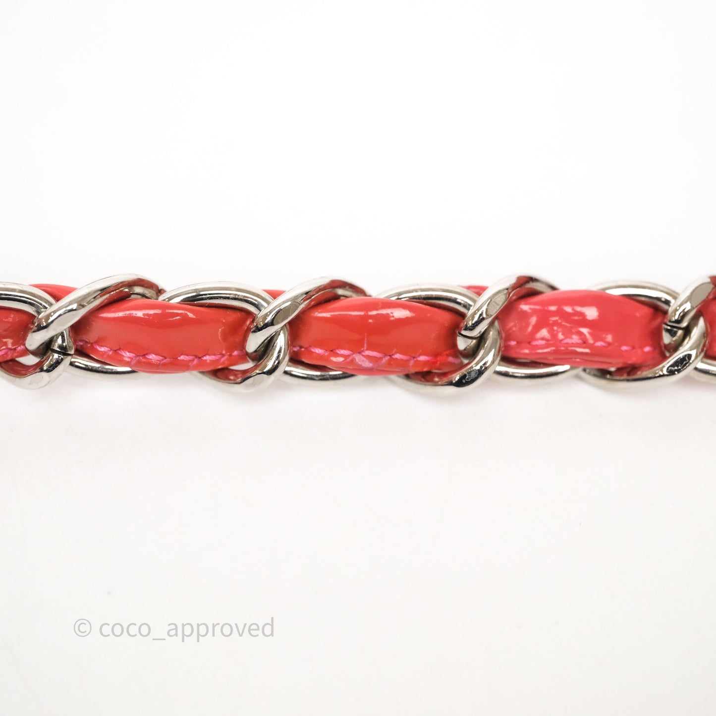Chanel Jumbo Double Flap Red Orange Patent Silver Hardware⁣⁣