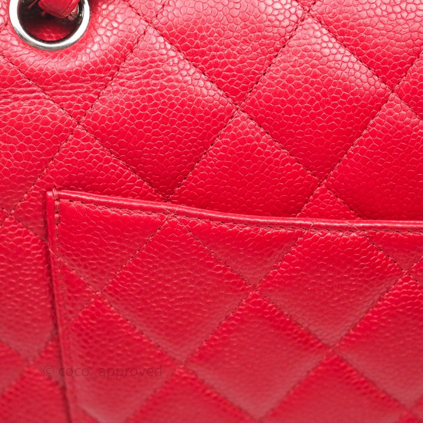 Chanel Quilted Maxi Double Flap Red Caviar Silver Hardware⁣⁣