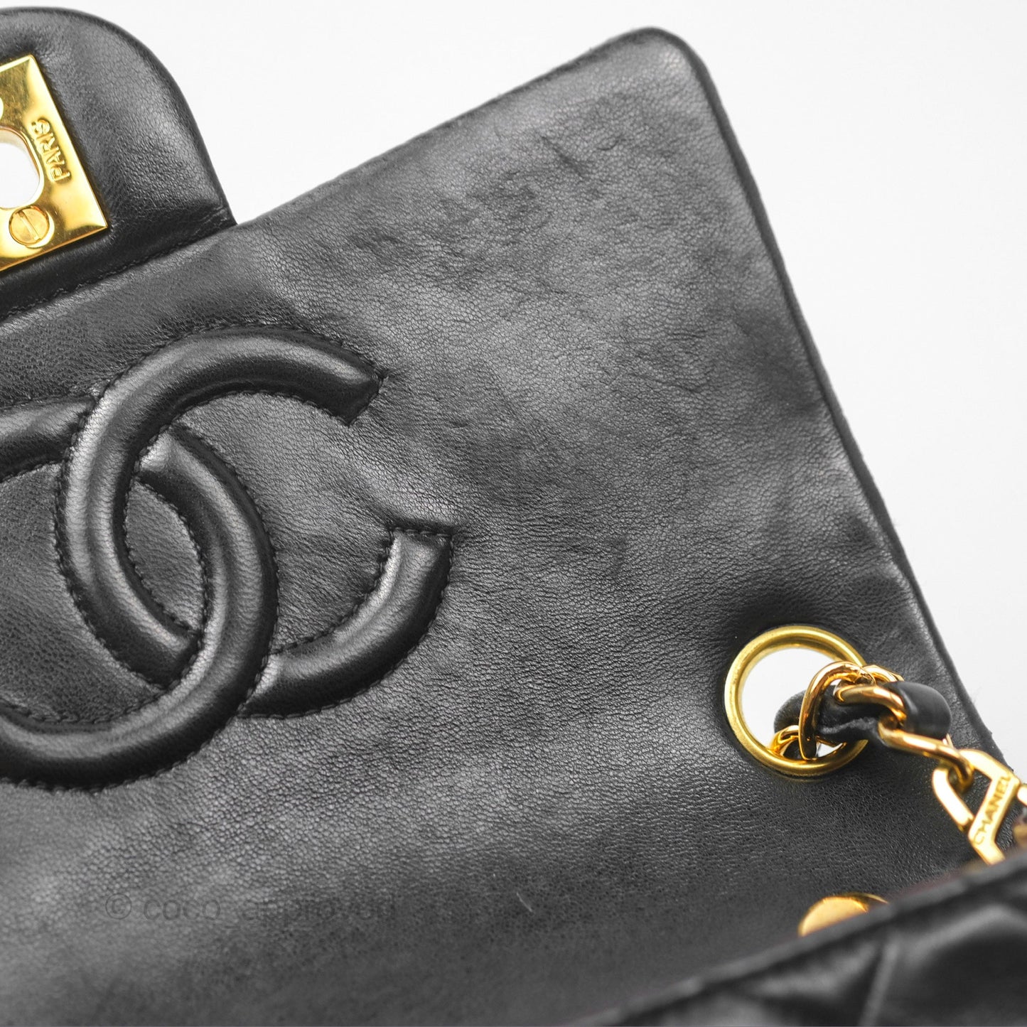 Chanel Vintage Mini Square Black Lambskin 24K Gold Hardware