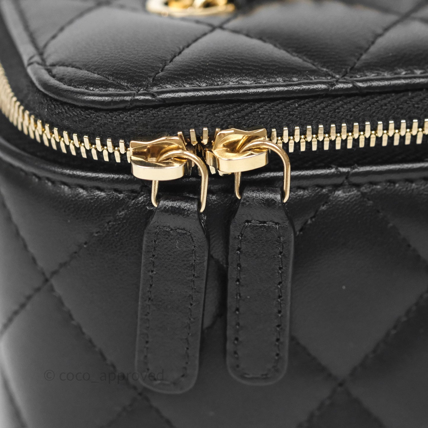 Chanel Classic Vanity with Chain Black Lambskin Gold Hardware