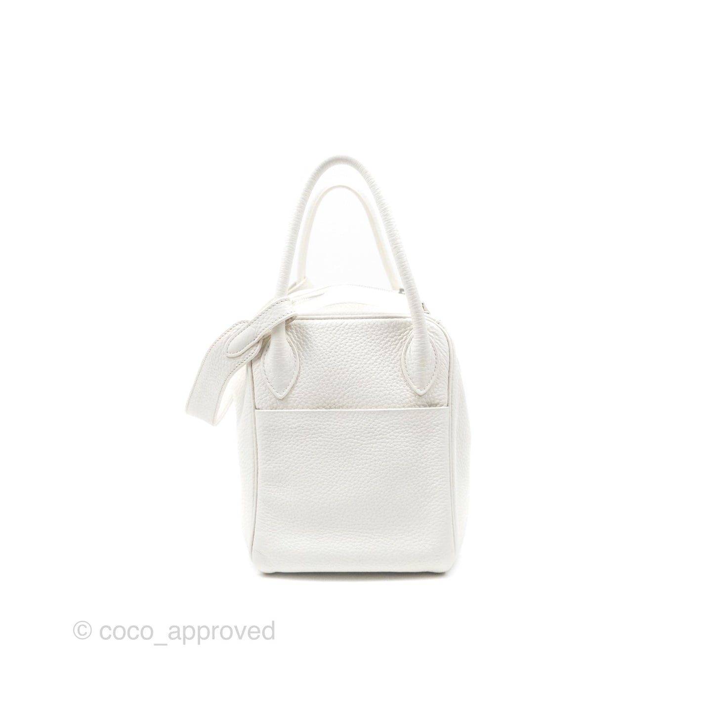 Hermès Lindy 30 White Clemence Palladium Hardware