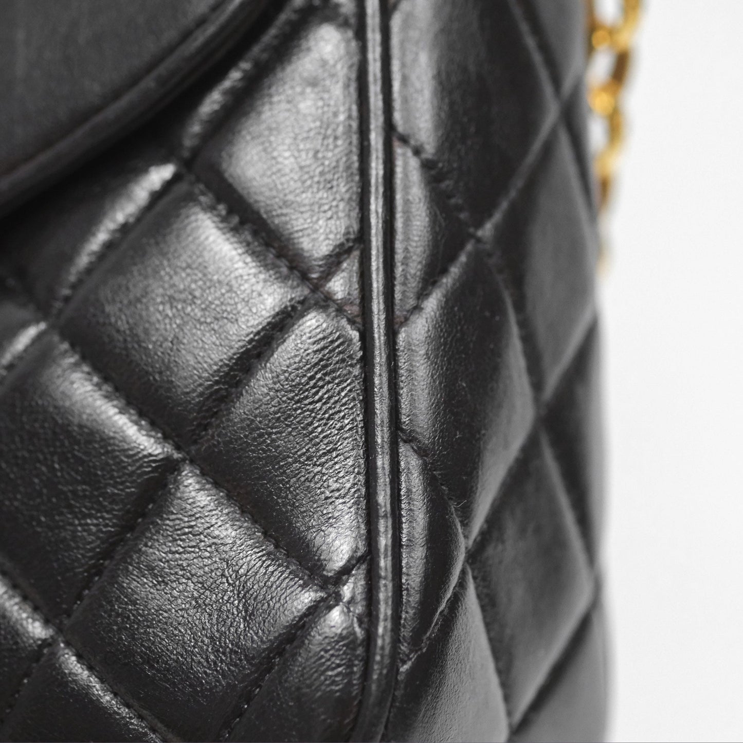 Chanel Vintage Diana Fringe Camera Bag Black Lambskin 24K Gold Hardware
