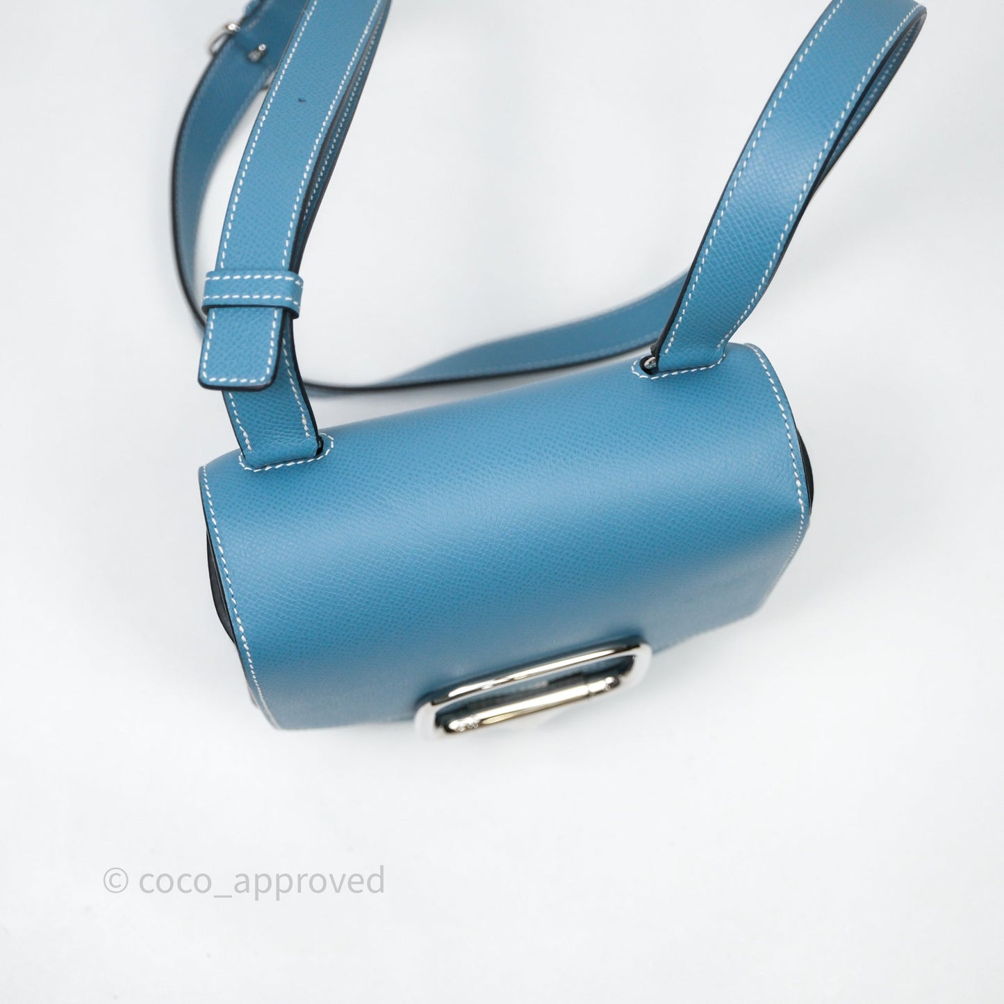 Hermès Della Cavalleria Mini II Bag 18 New Bleu Jean 75 Epsom Palladium Hardware