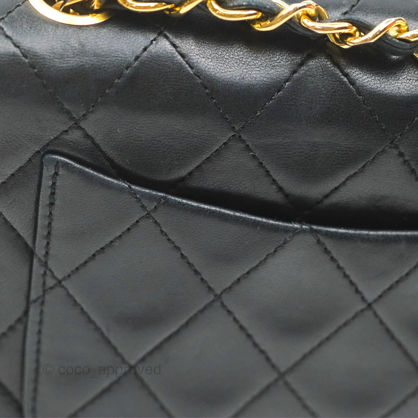 Chanel Vintage Mini Square Black Lambskin 24K Gold Hardware