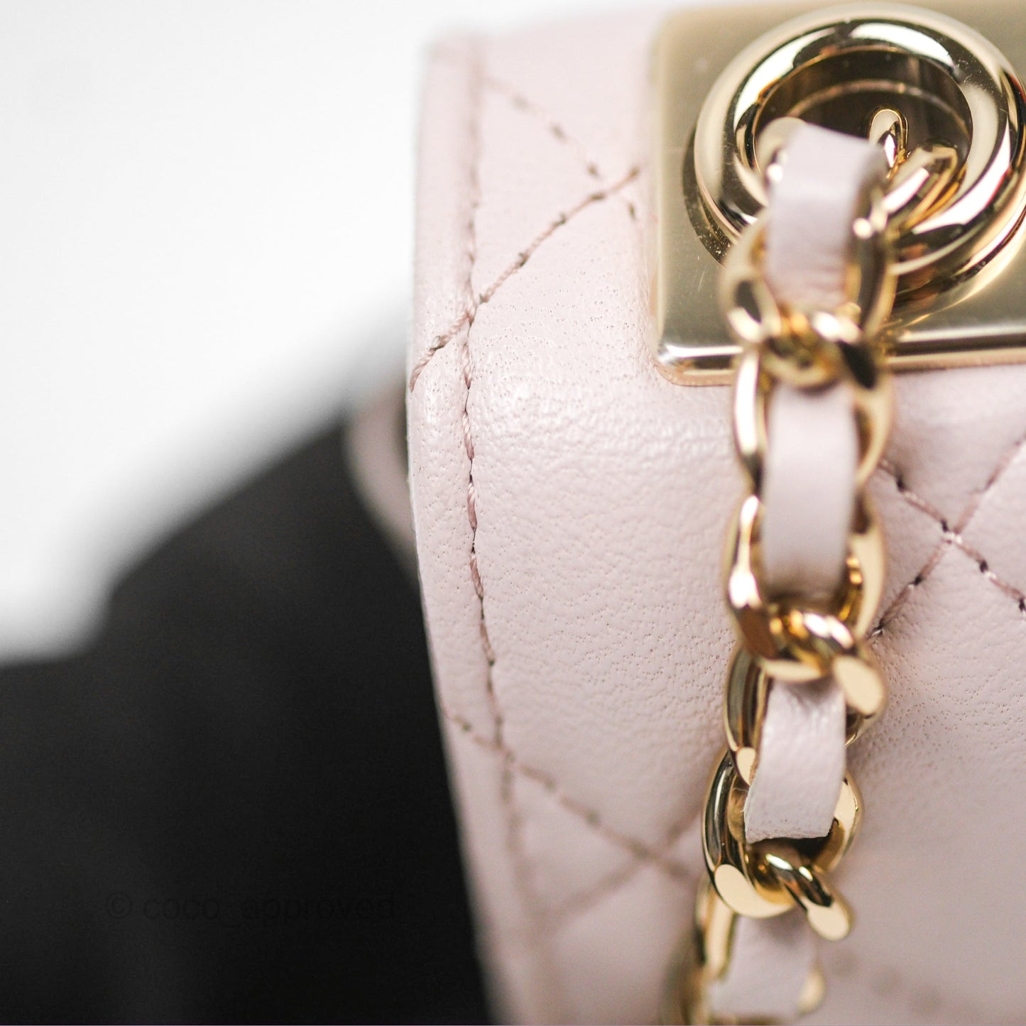 Chanel Mini Quilted Trendy CC Clutch With Chain Light Pink Lambskin Gold Hardware