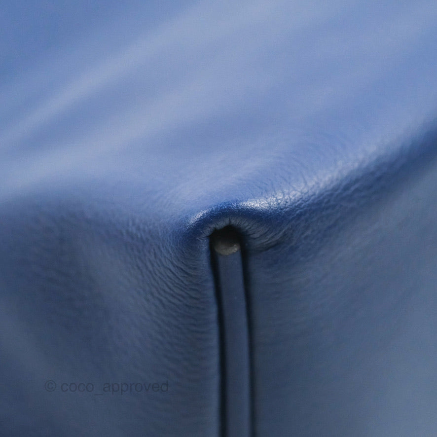 Hermès 24/24 21 Mini Bleu Saphir Evercolor/Swift Palladium Hardware