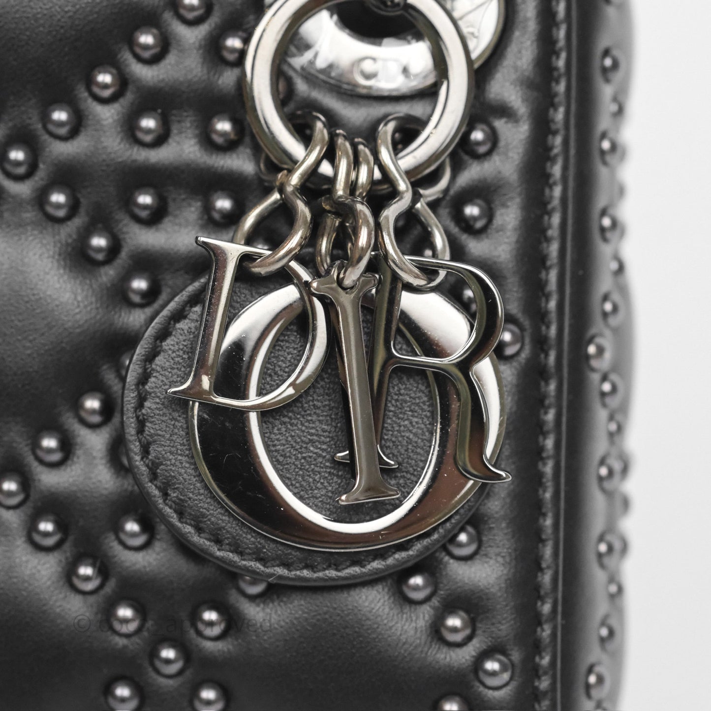 Christian Dior Micro Lady Dior Studded Cannage Black Lambskin