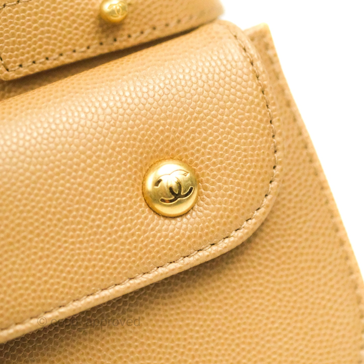 Chanel Mini Messenger Bag Beige Caviar Gold Hardware 21K