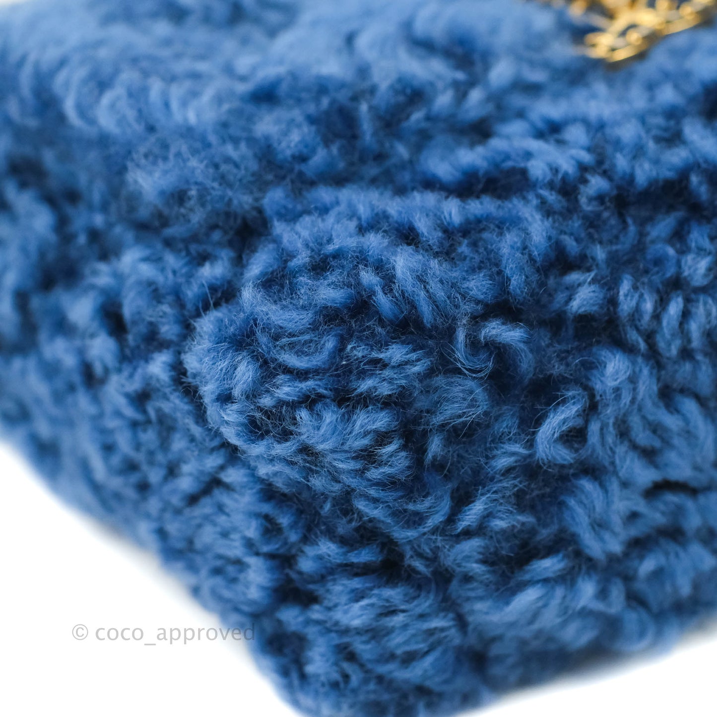 Chanel 19 Medium Shearling Blue Mixed Hardware 20A