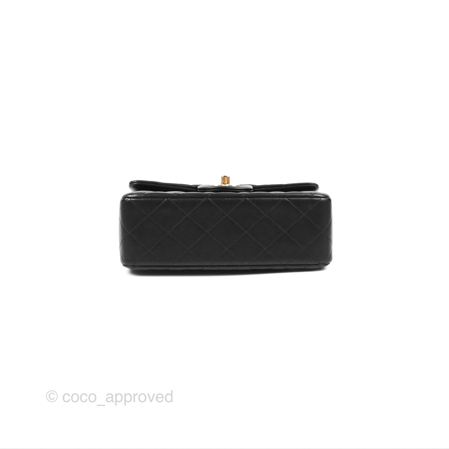 Chanel Top Handle Mini Rectangular Flap Bag Black Lambskin Gold Hardware