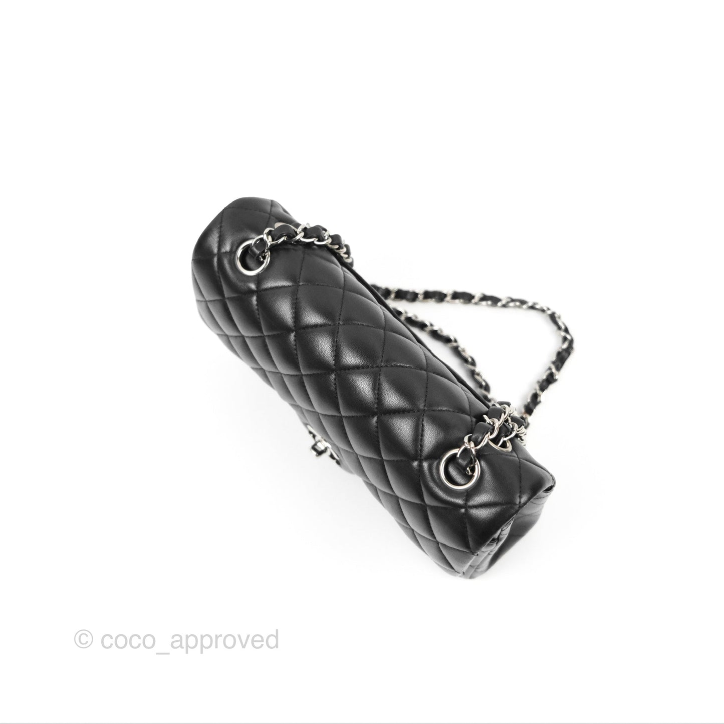 Chanel Small Classic Quilted Flap Black Lambskin Silver Hardware