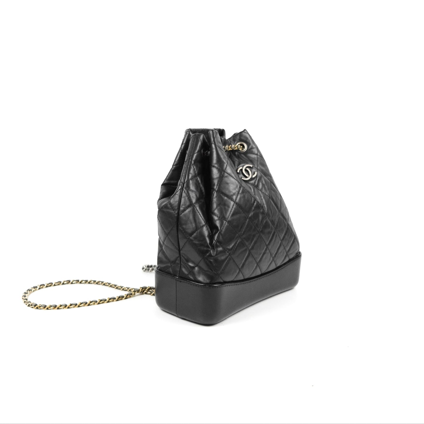 Chanel Medium Gabrielle Backpack Black Aged Calfskin