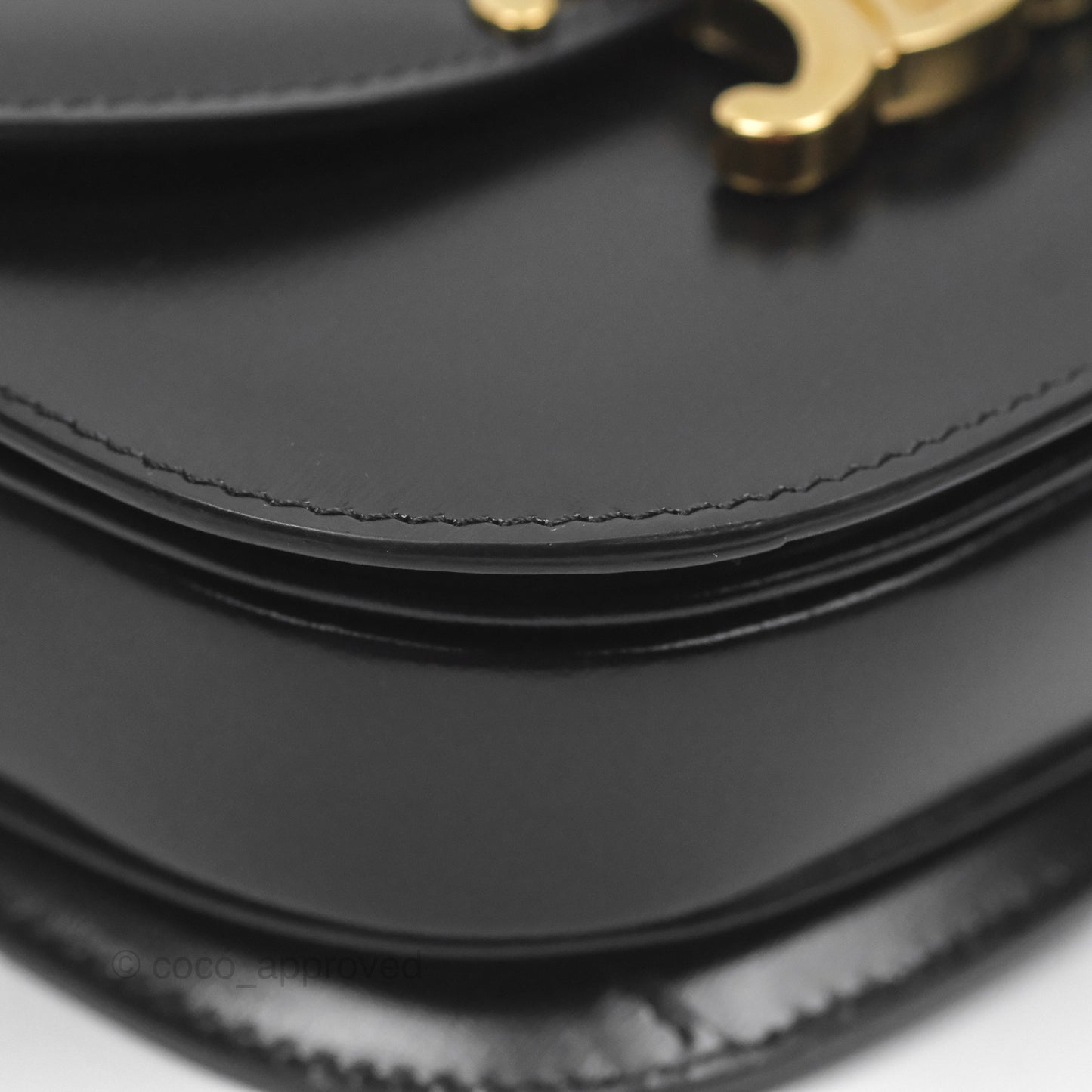 Celine Mini Besace Clea in Shiny Calfskin Black