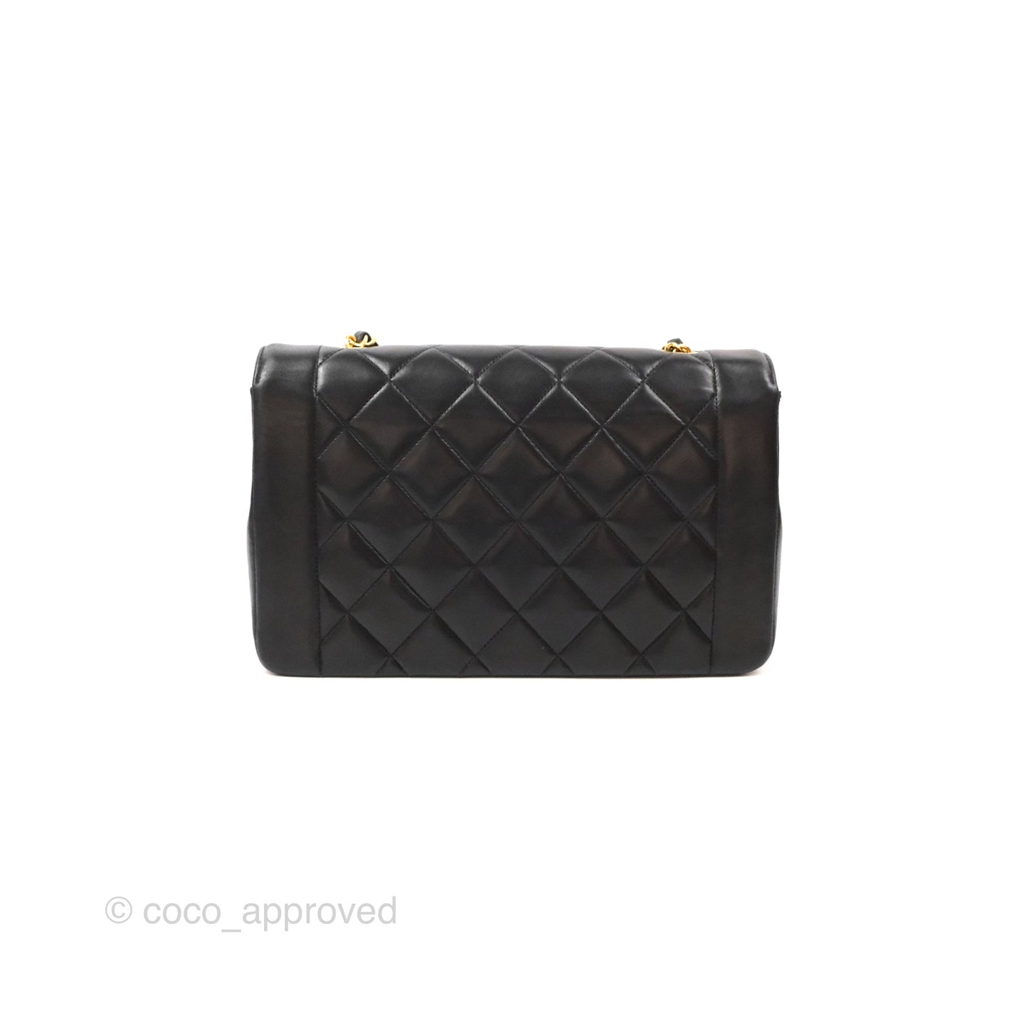 Chanel Vintage Medium Classic Diana Flap Bag Black Quilted Lambskin