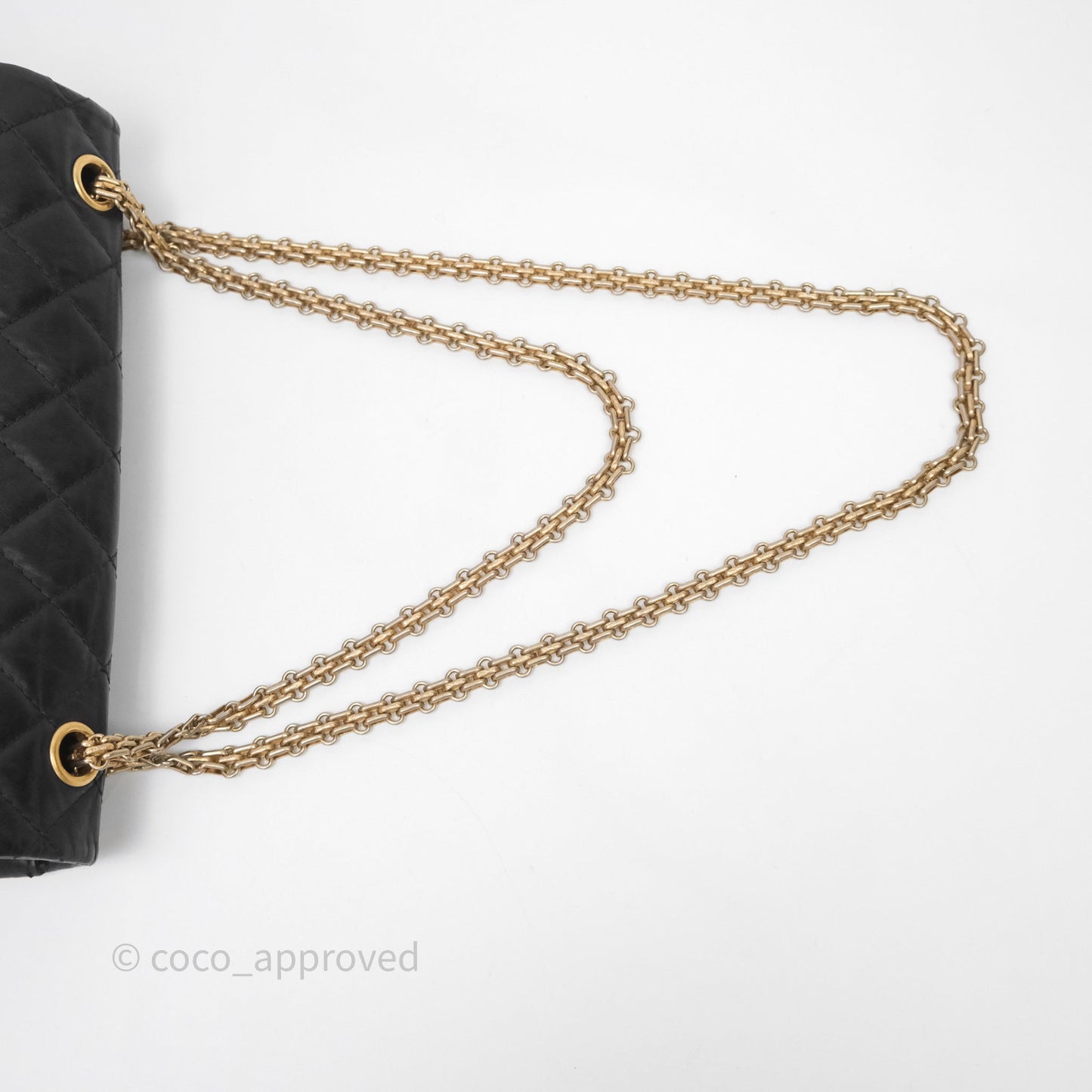 Chanel Quilted Reissue 226 Aged Calfskin Black Aged Gold Hardware