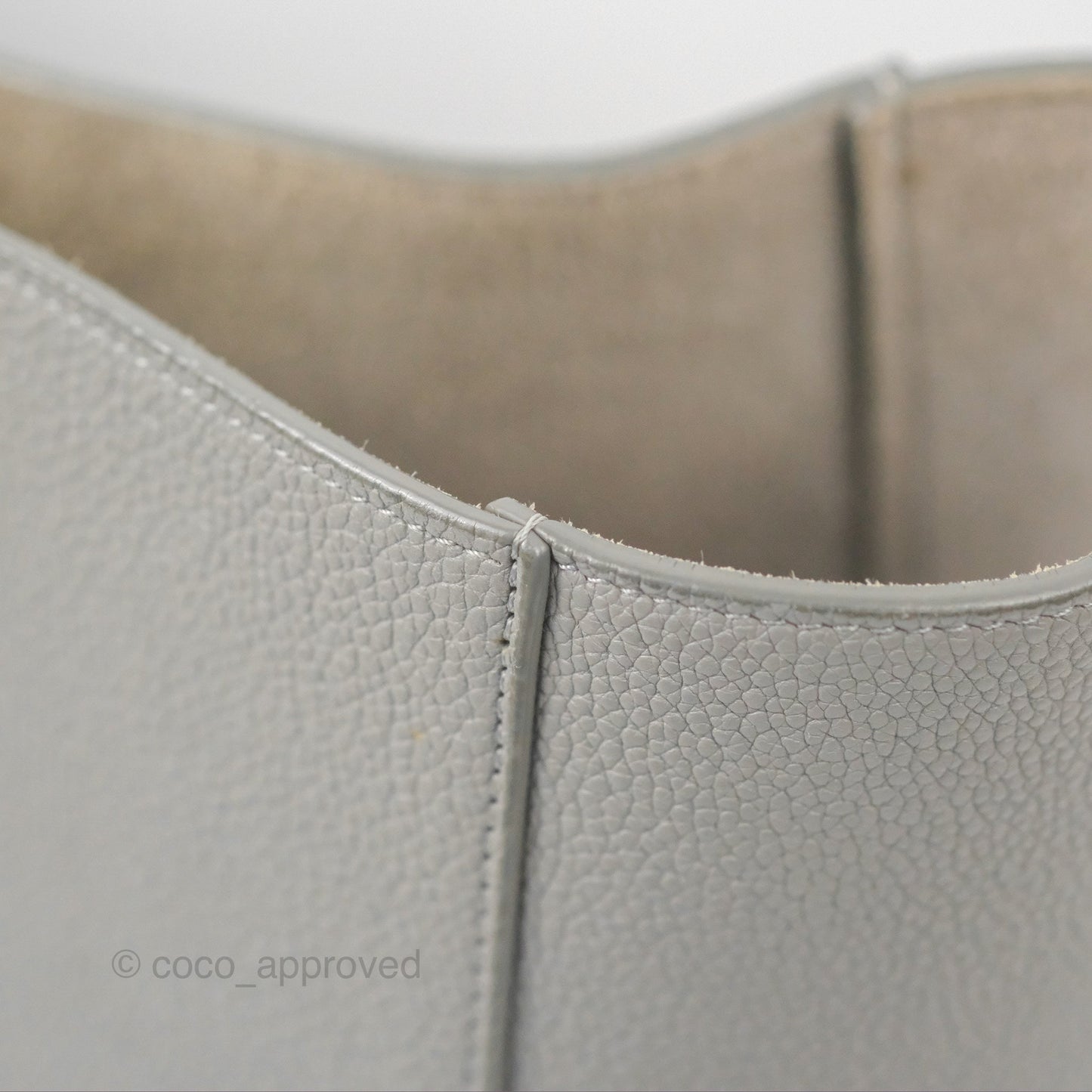 Celine Sangle Bucket Bag Grained Calfskin Grey