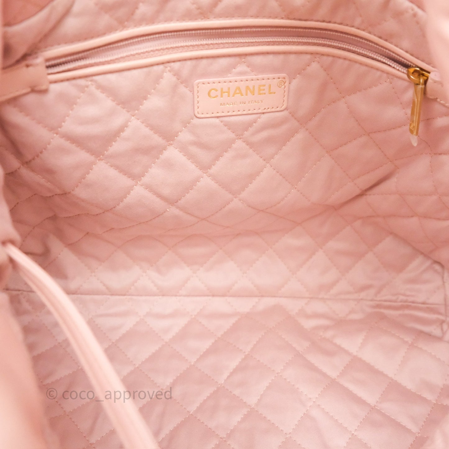 Chanel 22 Medium Pink Crumpled Calfskin Aged Gold Hardware